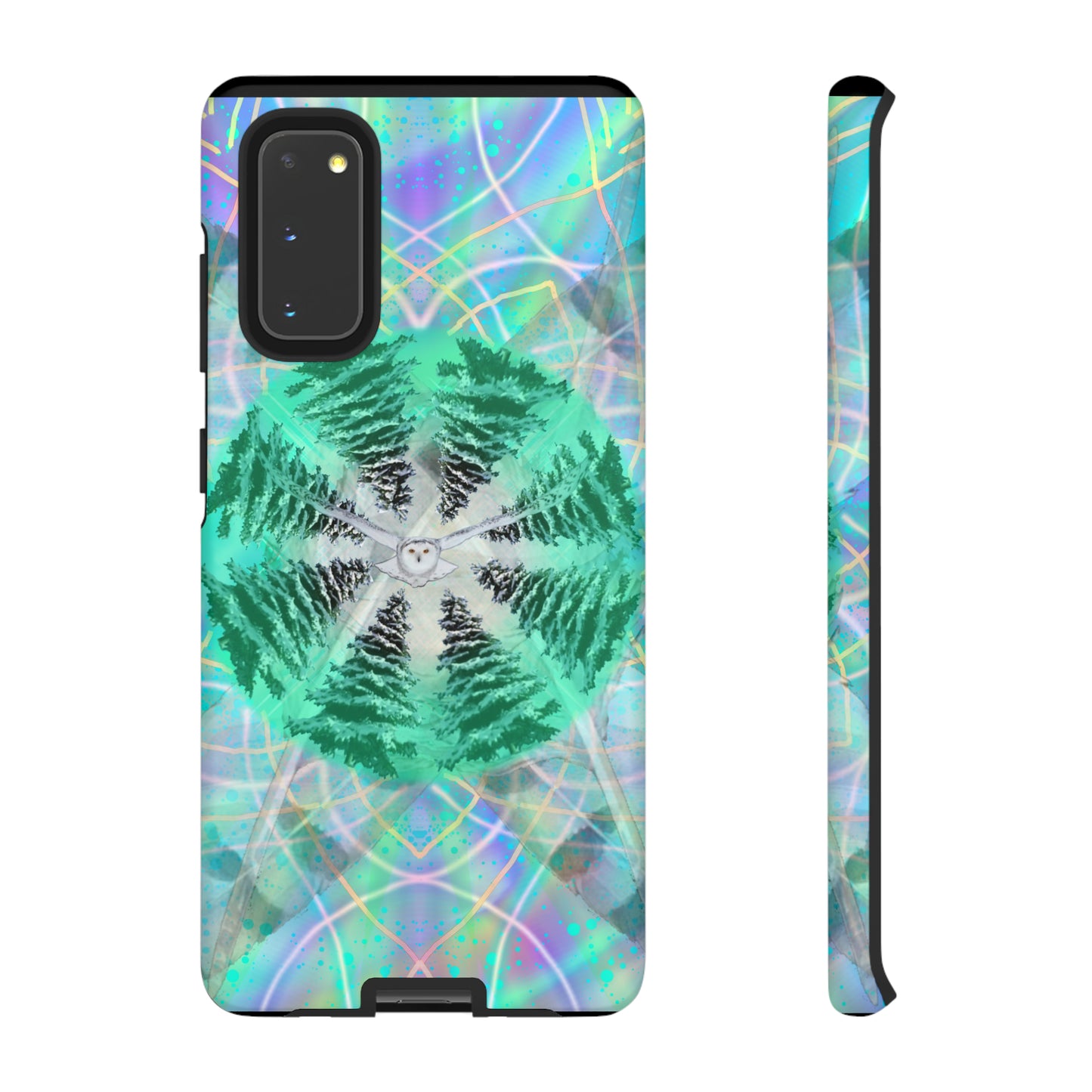 Mystic Pines Snowy Owl Protective Phone Case, Samsung, iPhone, Pixel, all sizes