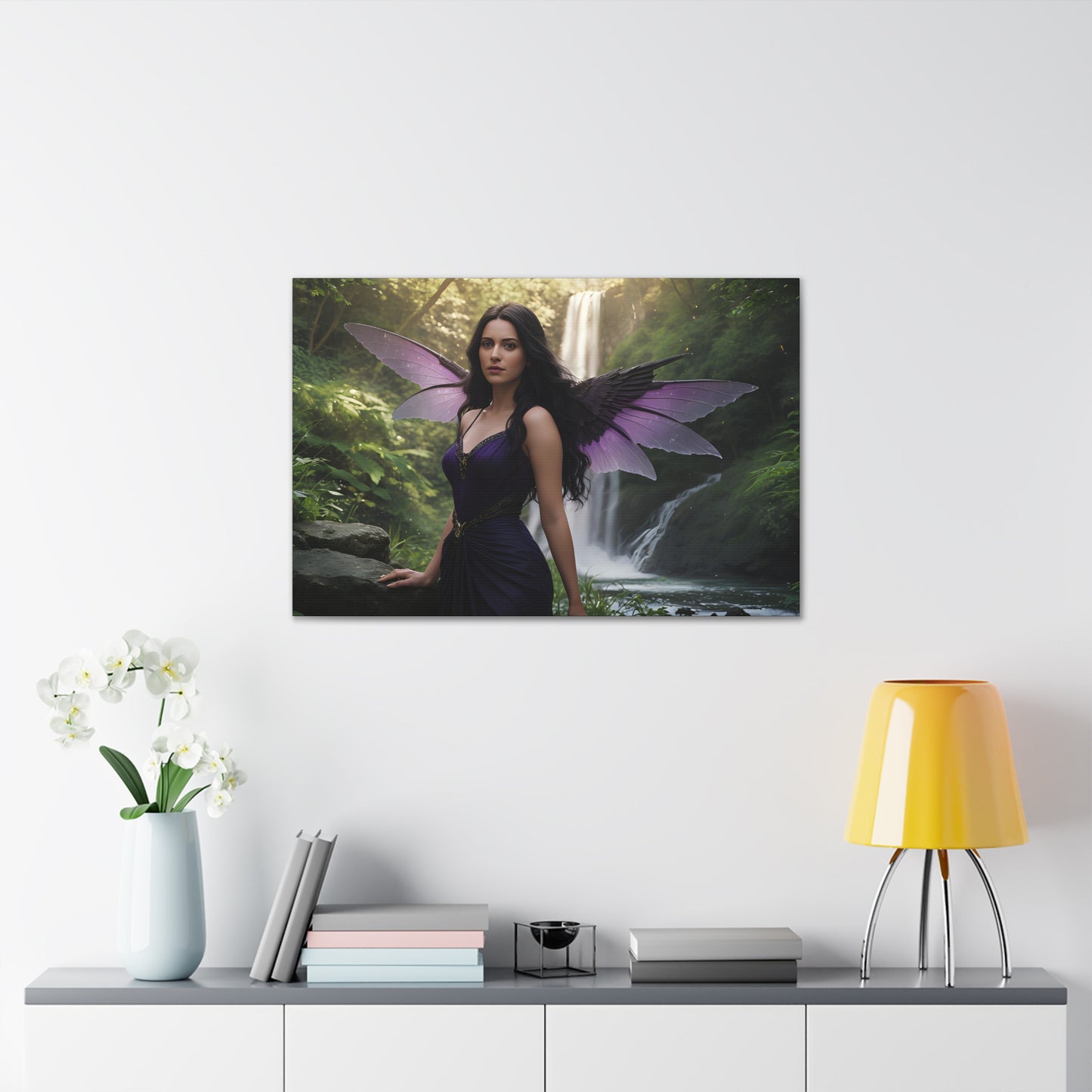 The Waterfall Fairy, Canvas Art, Canvas Print, Wall Decor, Original Art, Unique Gifts