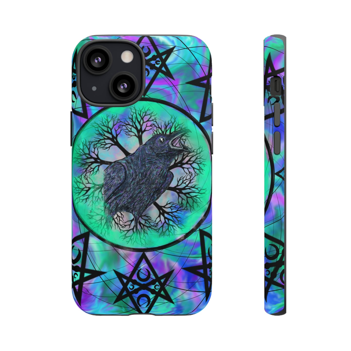 Raven Medicine Totem Protective Phone Case, Samsung, iPhone, Pixel, all sizes