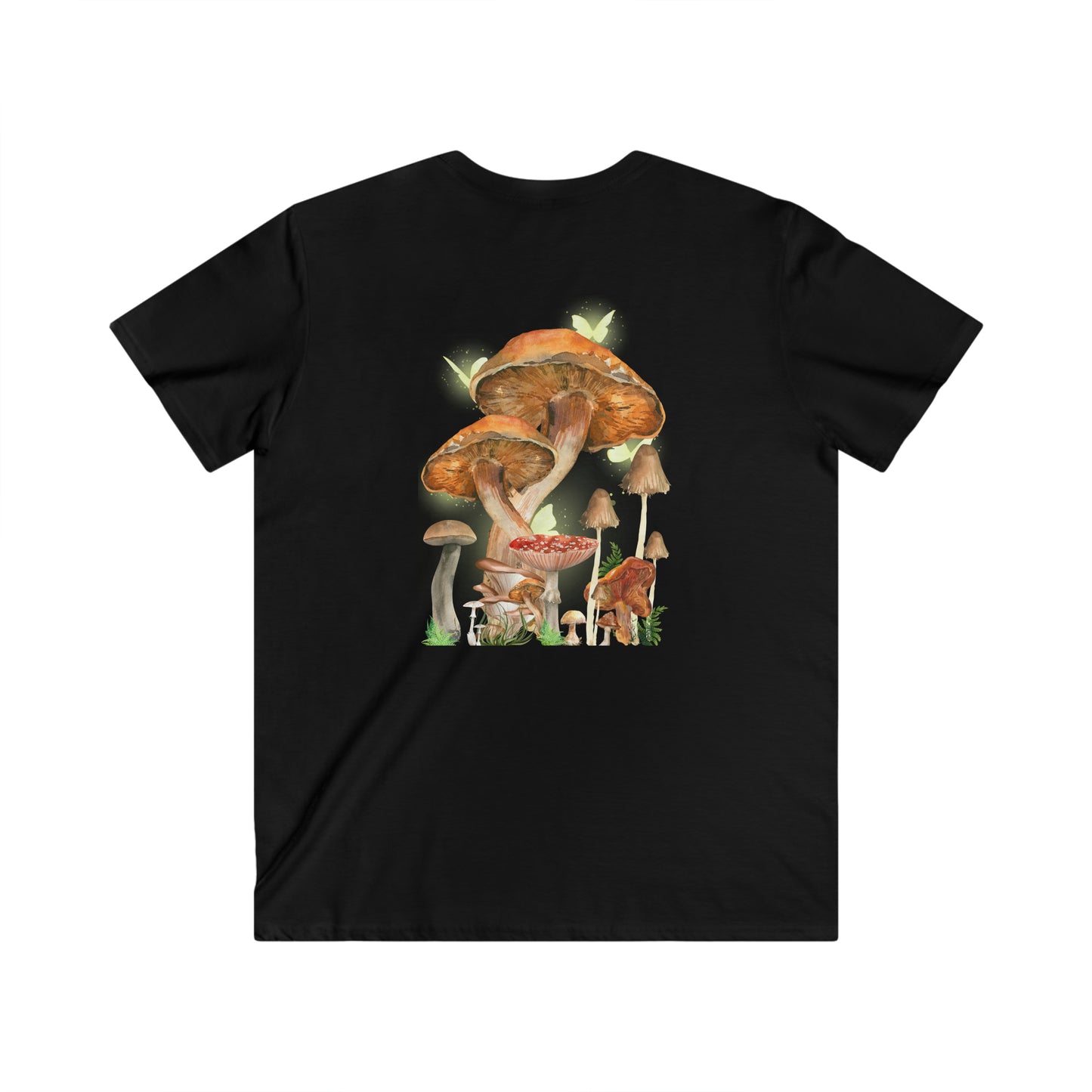 Mycologist Shirt, Not All Who Wander Are Lost, Men's Fitted V-Neck Short Sleeve Tee, Mushroom Lover Gift