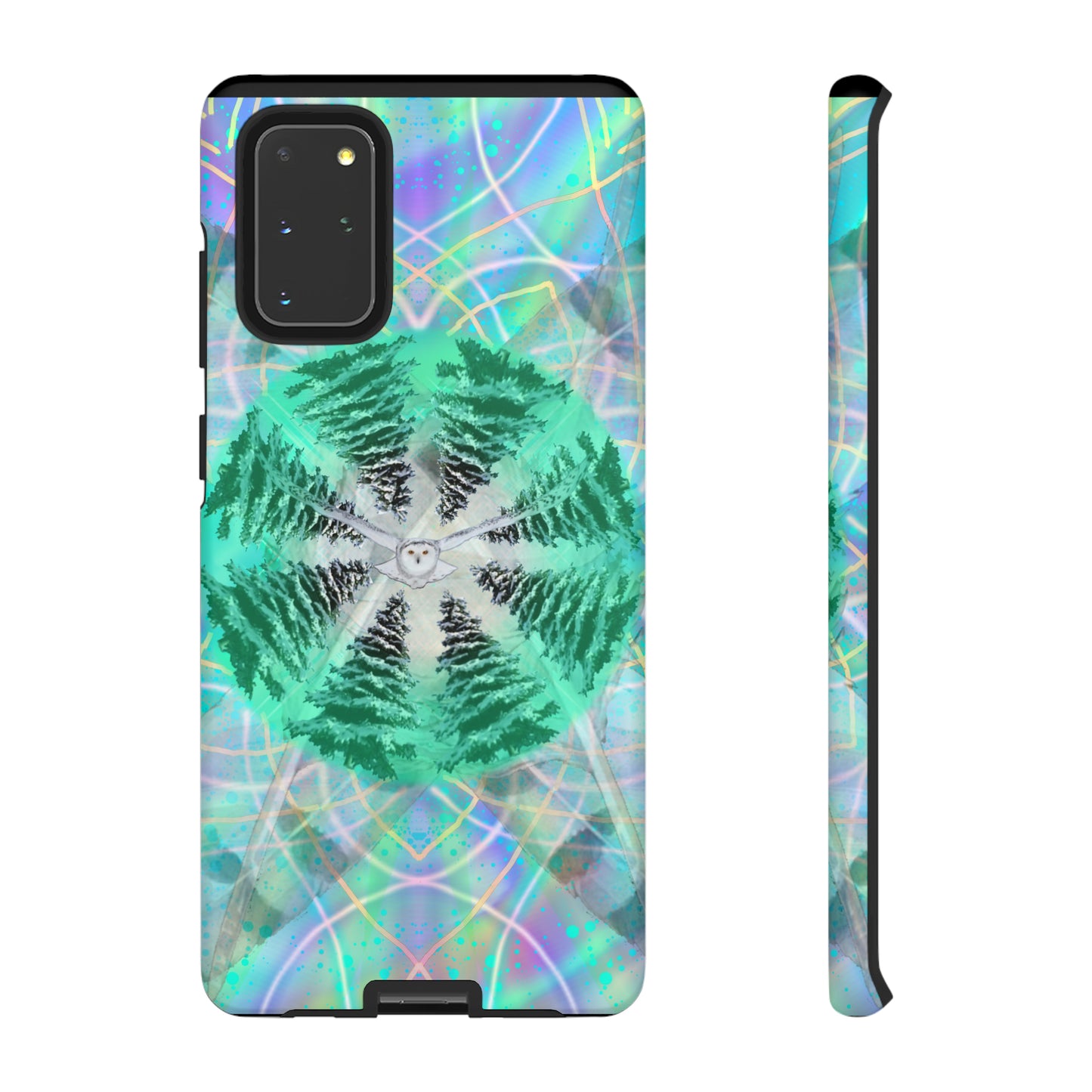 Mystic Pines Snowy Owl Protective Phone Case, Samsung, iPhone, Pixel, all sizes