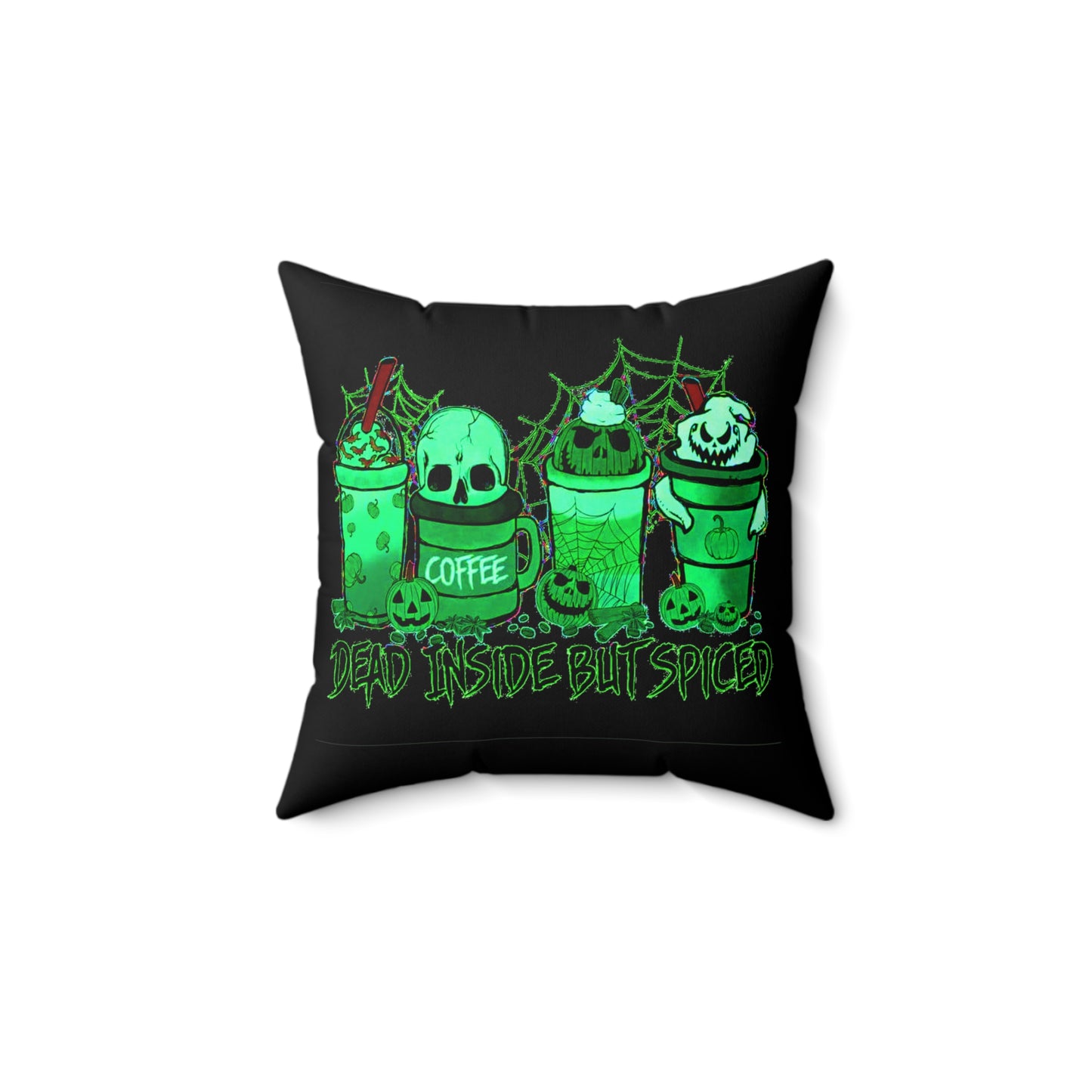 Dead Inside, Halloween, Spun Polyester Square Pillow