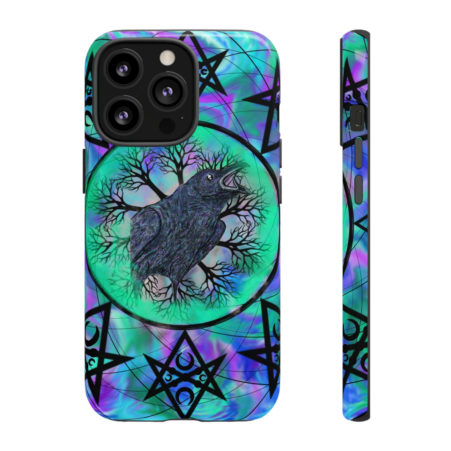 Raven Medicine Totem Protective Phone Case, Samsung, iPhone, Pixel, all sizes