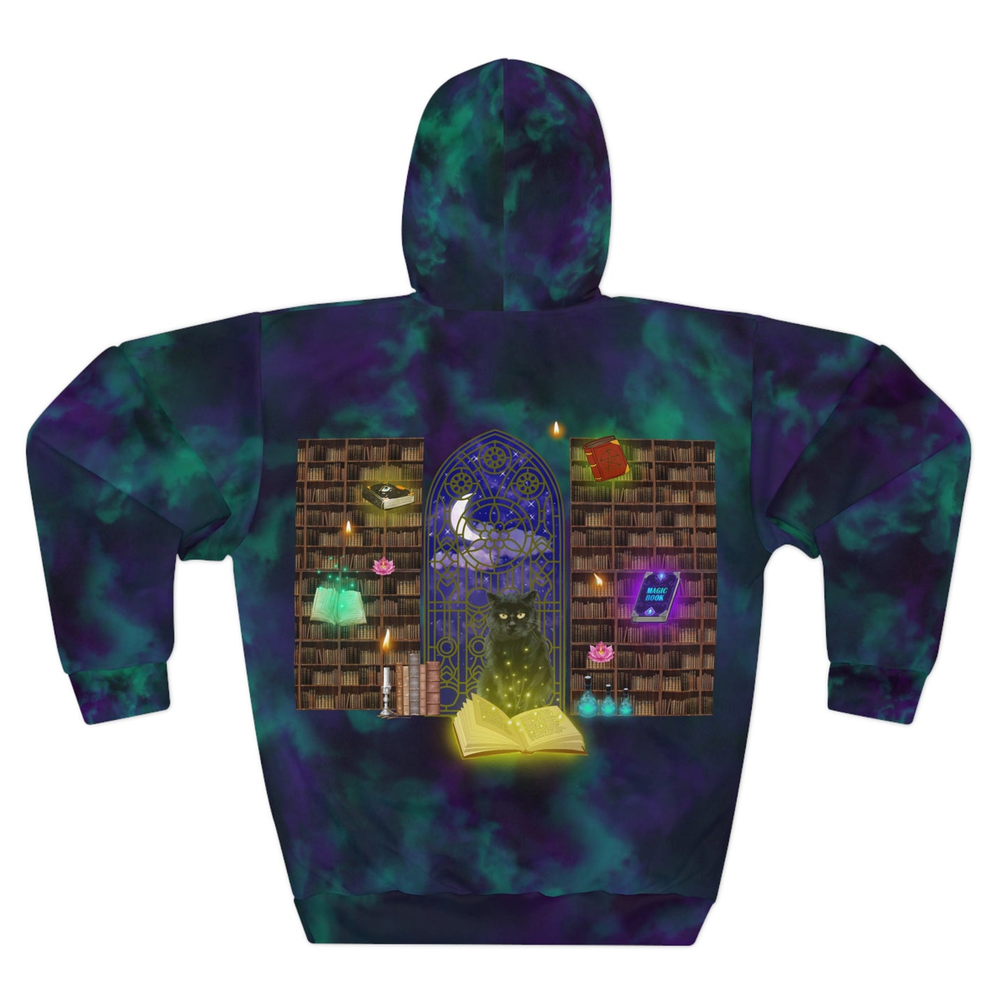 Mystic Black Cat Halloween Pullover Hoodie