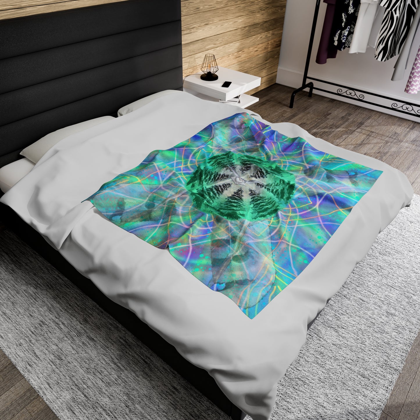 Owl Medicine Mandala Velveteen Plush Blanket