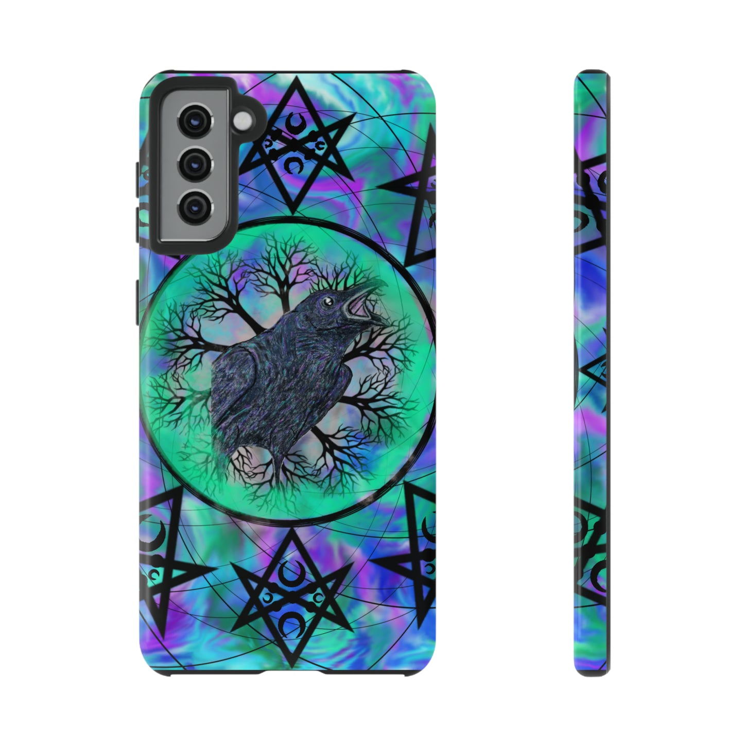 Raven Medicine Totem Protective Phone Case, Samsung, iPhone, Pixel, all sizes
