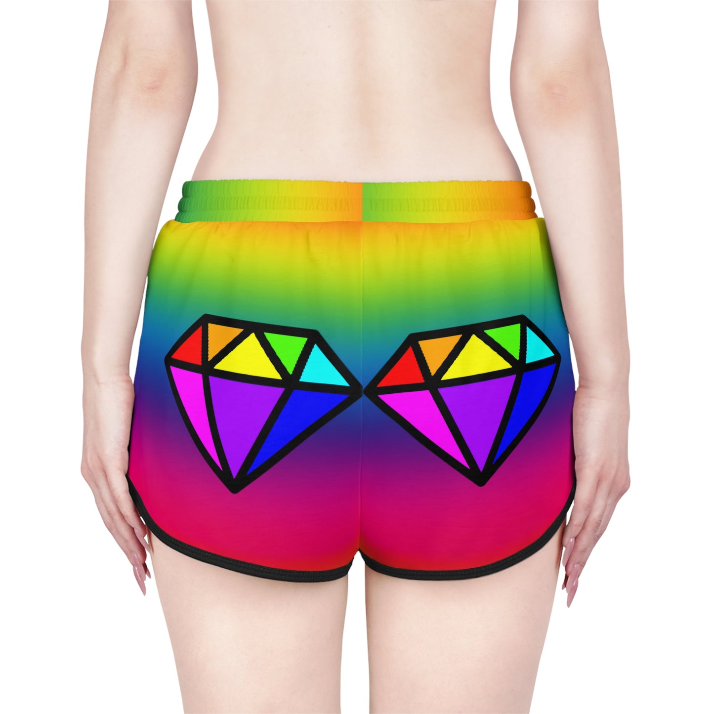 PRIDE Diamond Women's Relaxed Shorts Rainbow