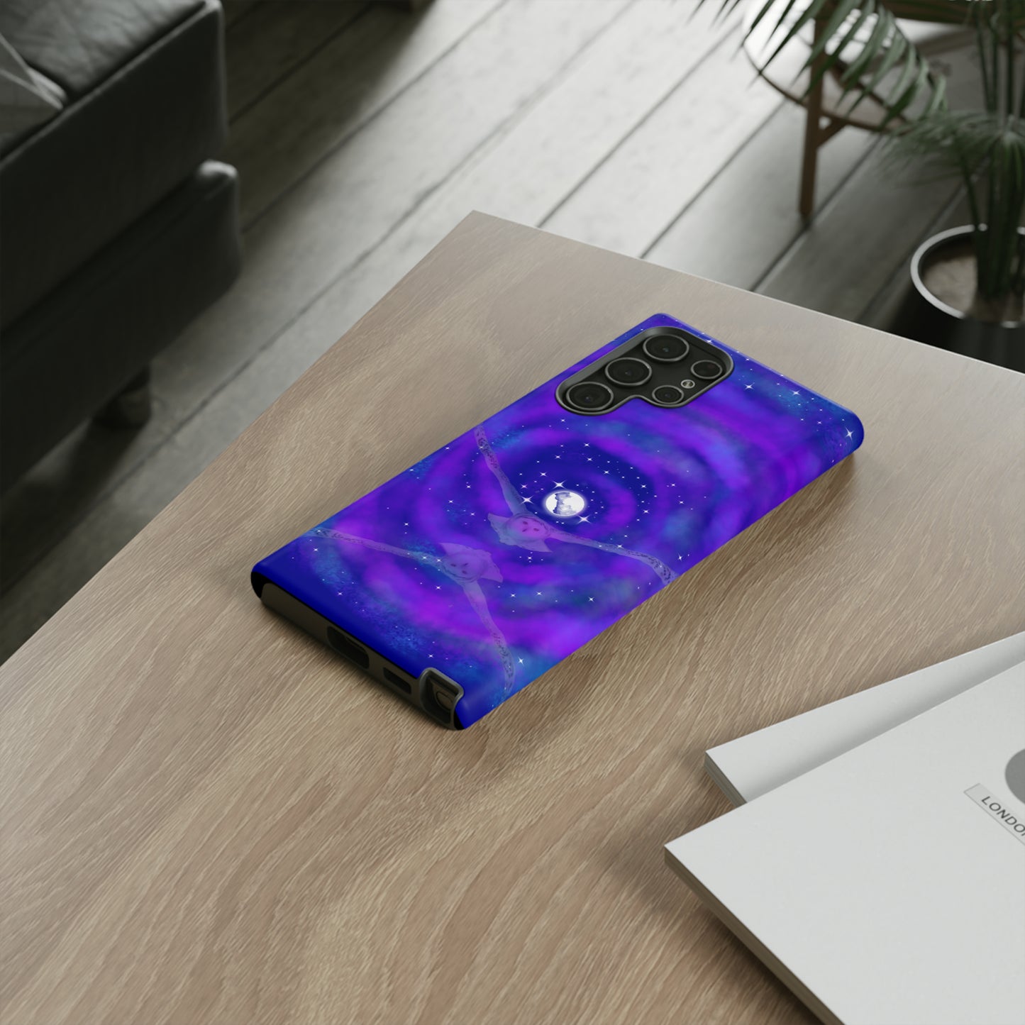 Mystic Moon Snowy Owl Protective Phone Case, Samsung, iPhone, Pixel, all sizes