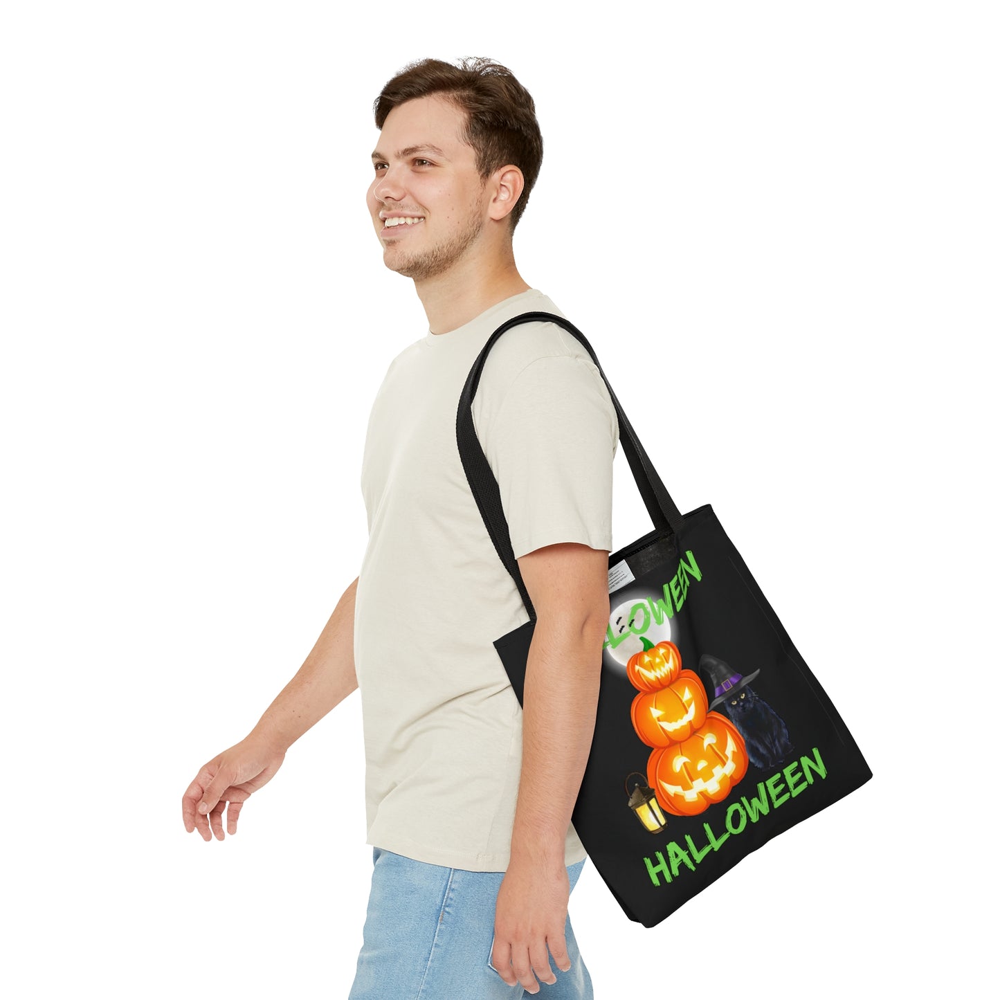 Halloween Pumpkins And Black Cat, Halloween Candy Tote Bag