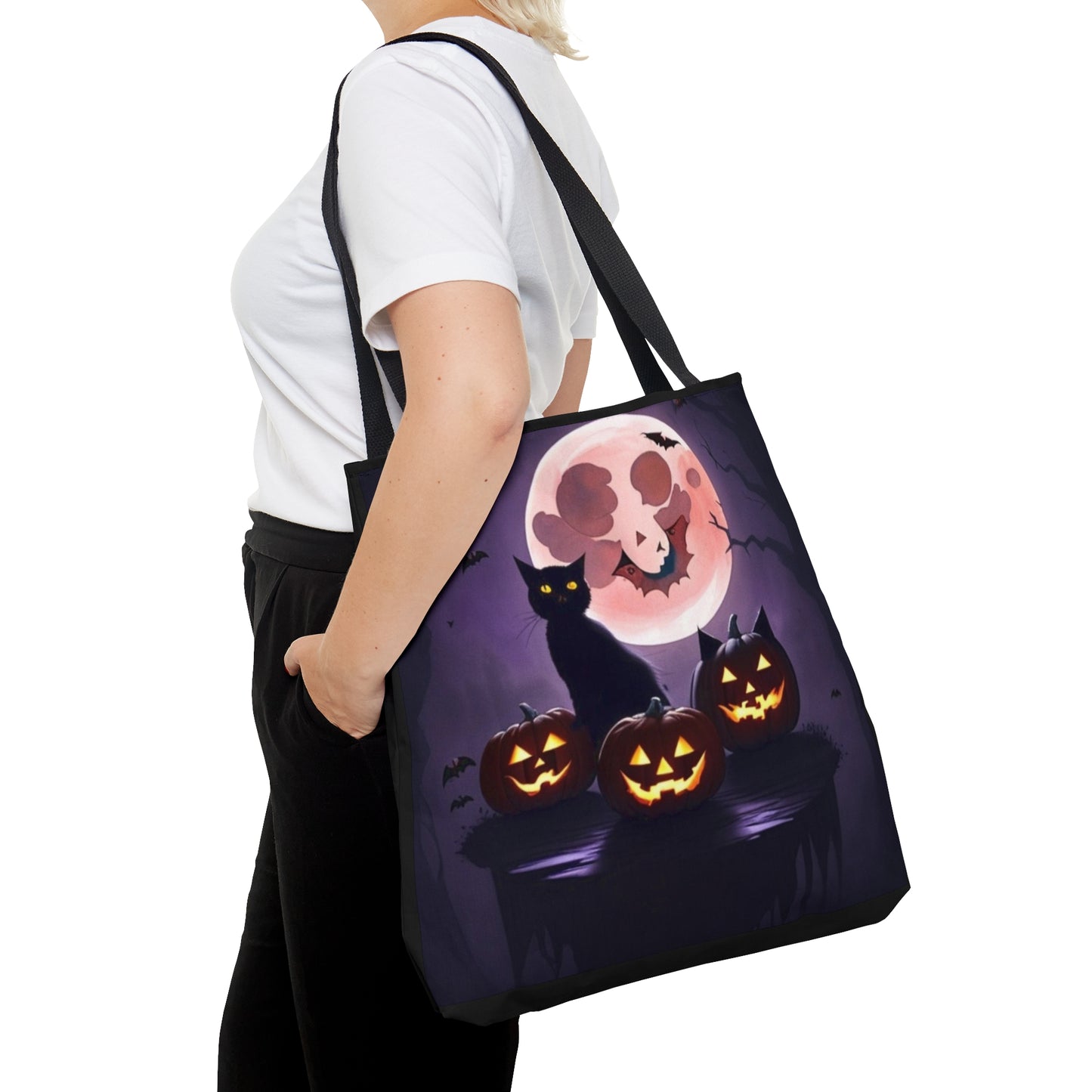 All Hallows Eve, Black Cat, Halloween Candy Tote Bag