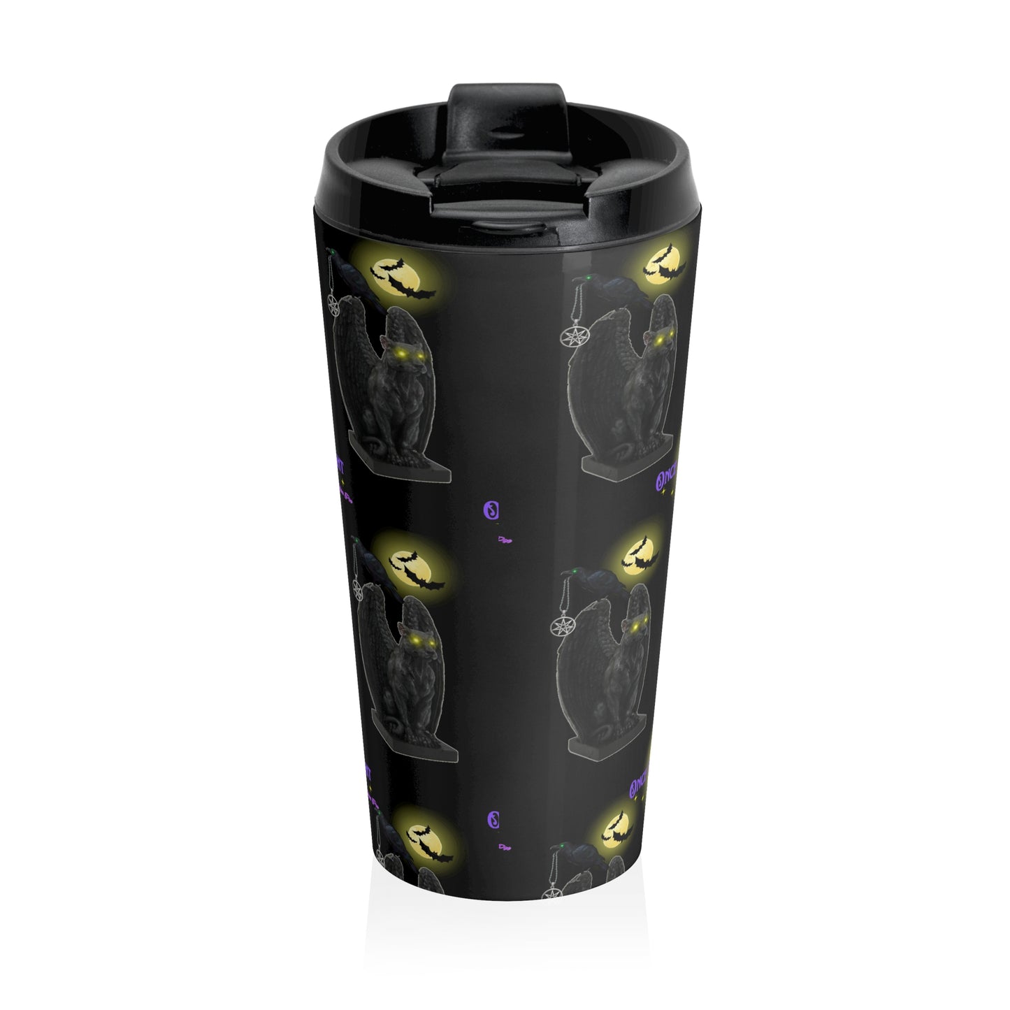 Stainless Steel "Once Upon A Midnight Dreary" Edgar Allan Poe Halloween Travel Mug with Insert