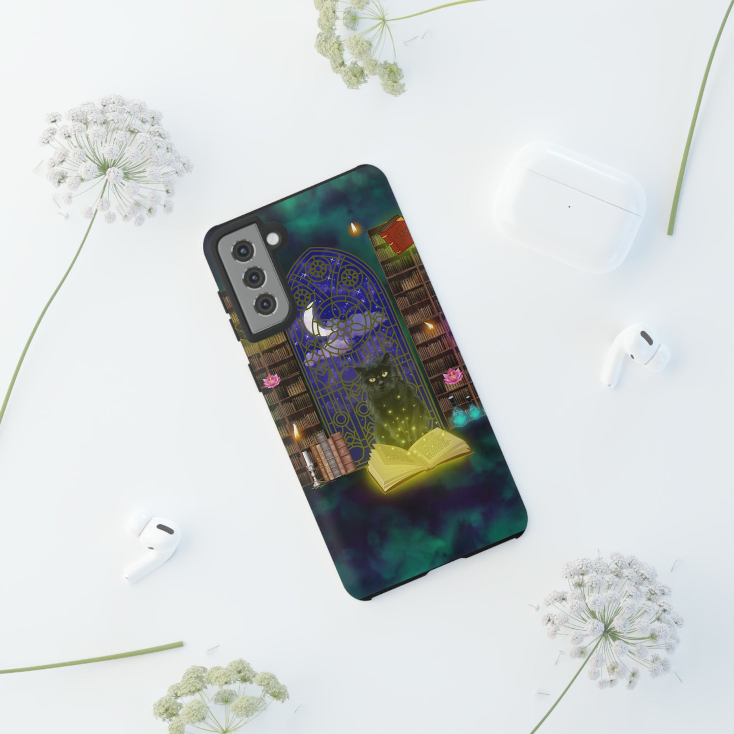 Mystic Cat Protective Phone Case, Samsung, iPhone, Pixel, all sizes