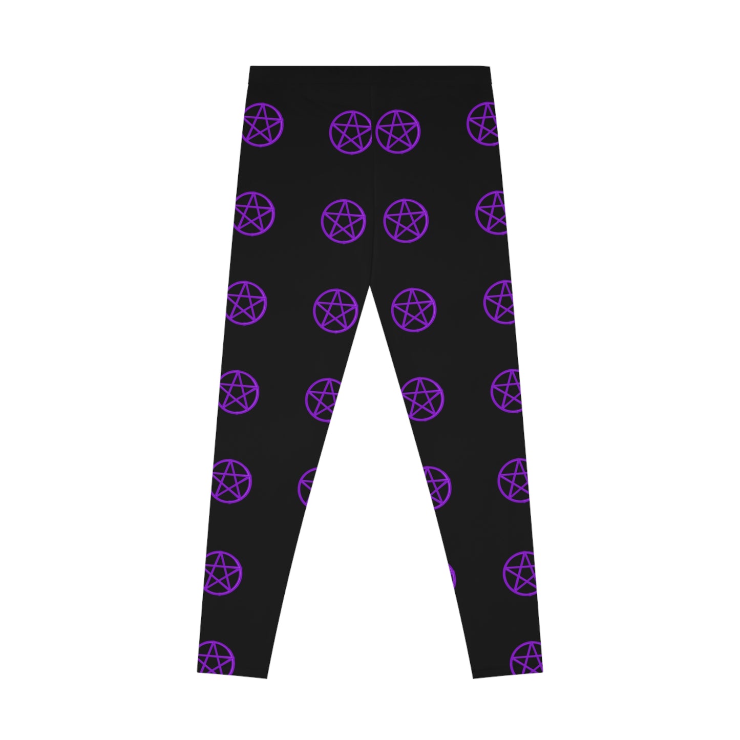 Halloween, Pentagram Stretchy Leggings Black