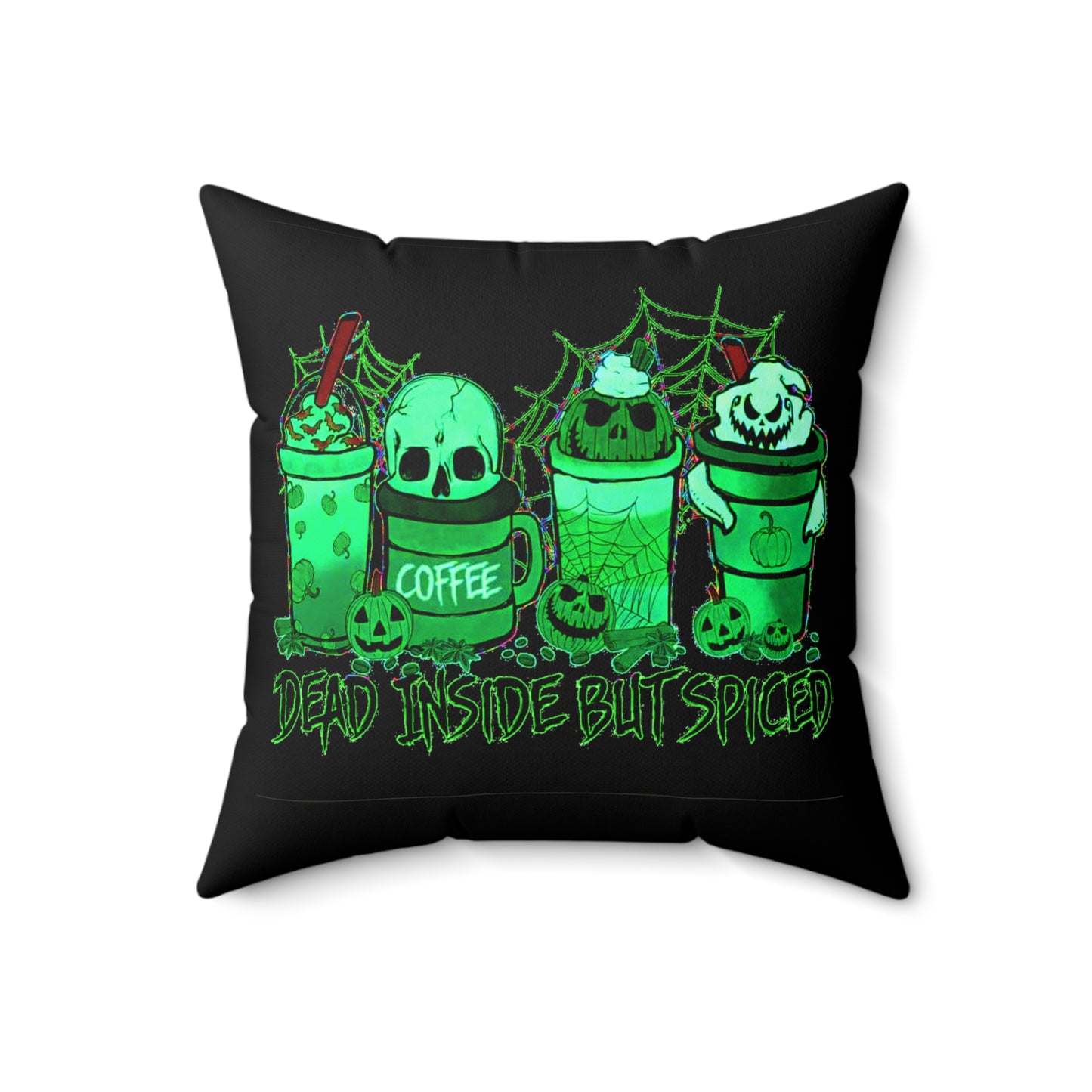 Dead Inside, Halloween, Spun Polyester Square Pillow