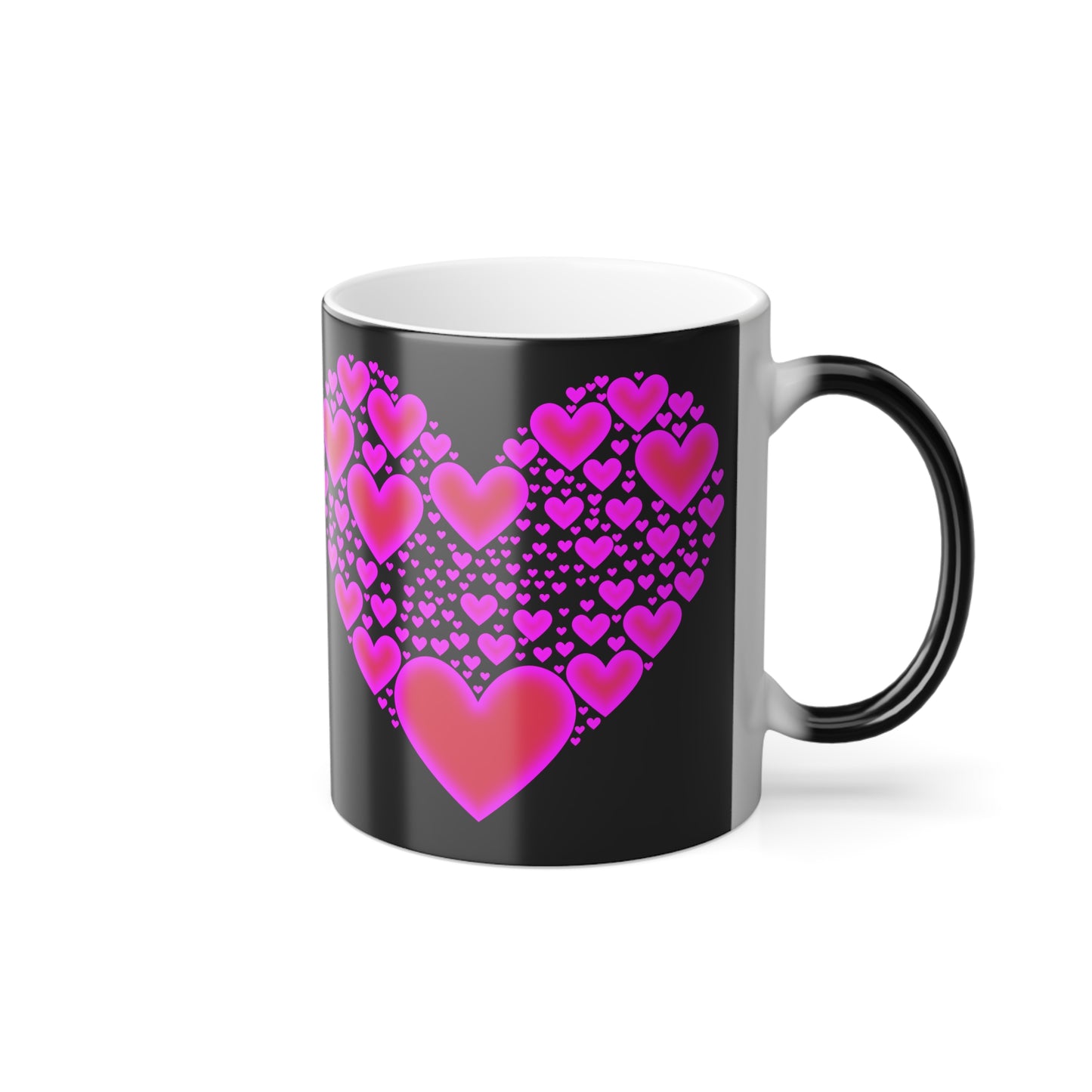 Glowing Hearts, Color Morphing Mug, 11oz, Valentines Day Gift, Gift For Her, Gift For Him