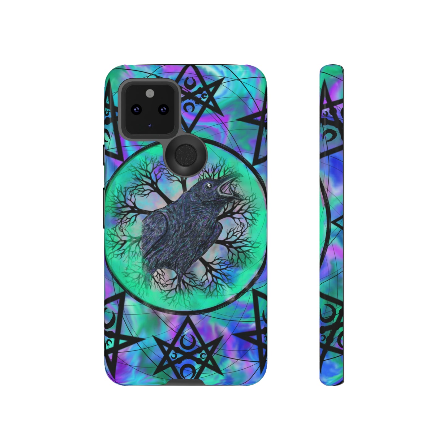 Raven Medicine Totem Protective Phone Case, Samsung, iPhone, Pixel, all sizes