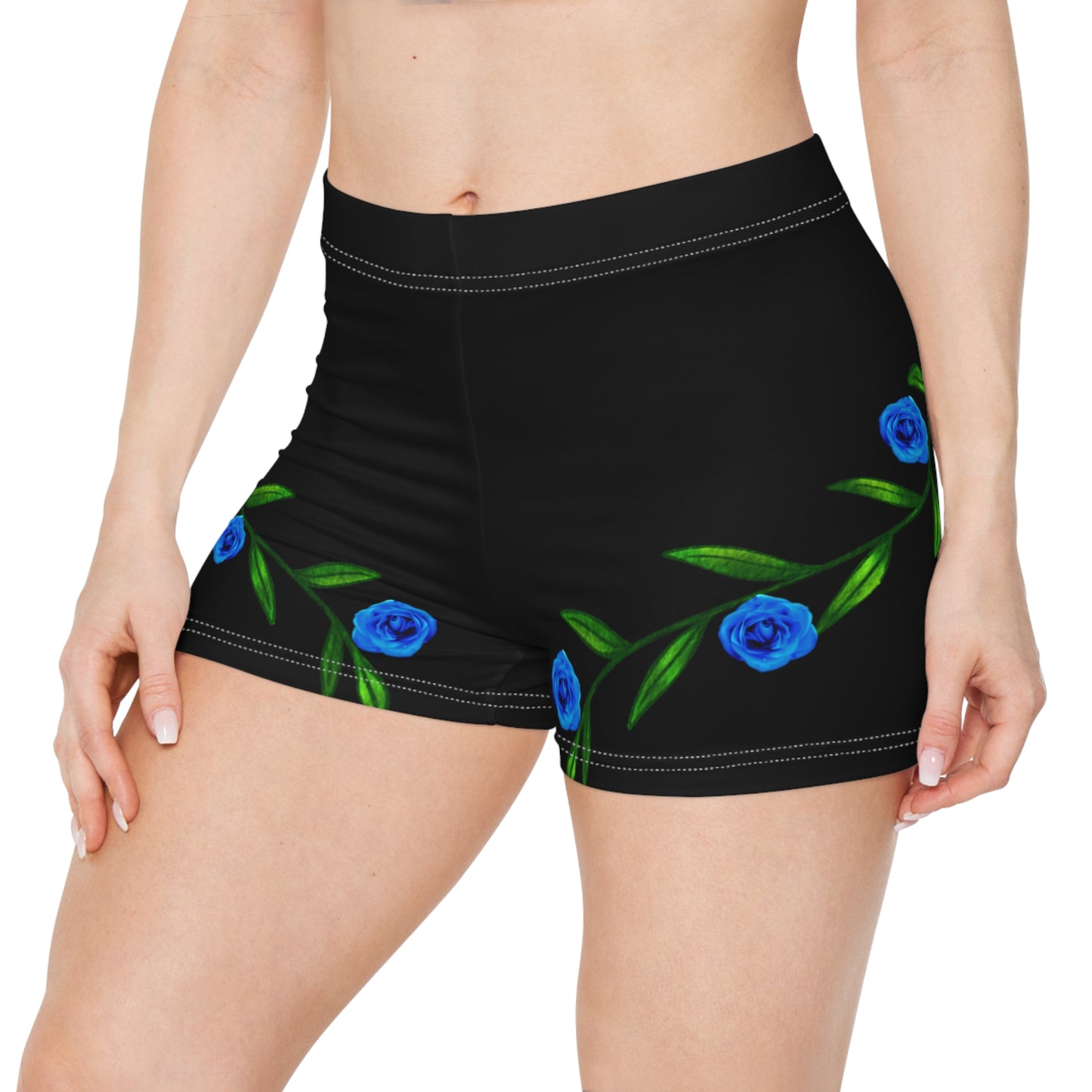 Blue Rose, Summer Shorts, Womens