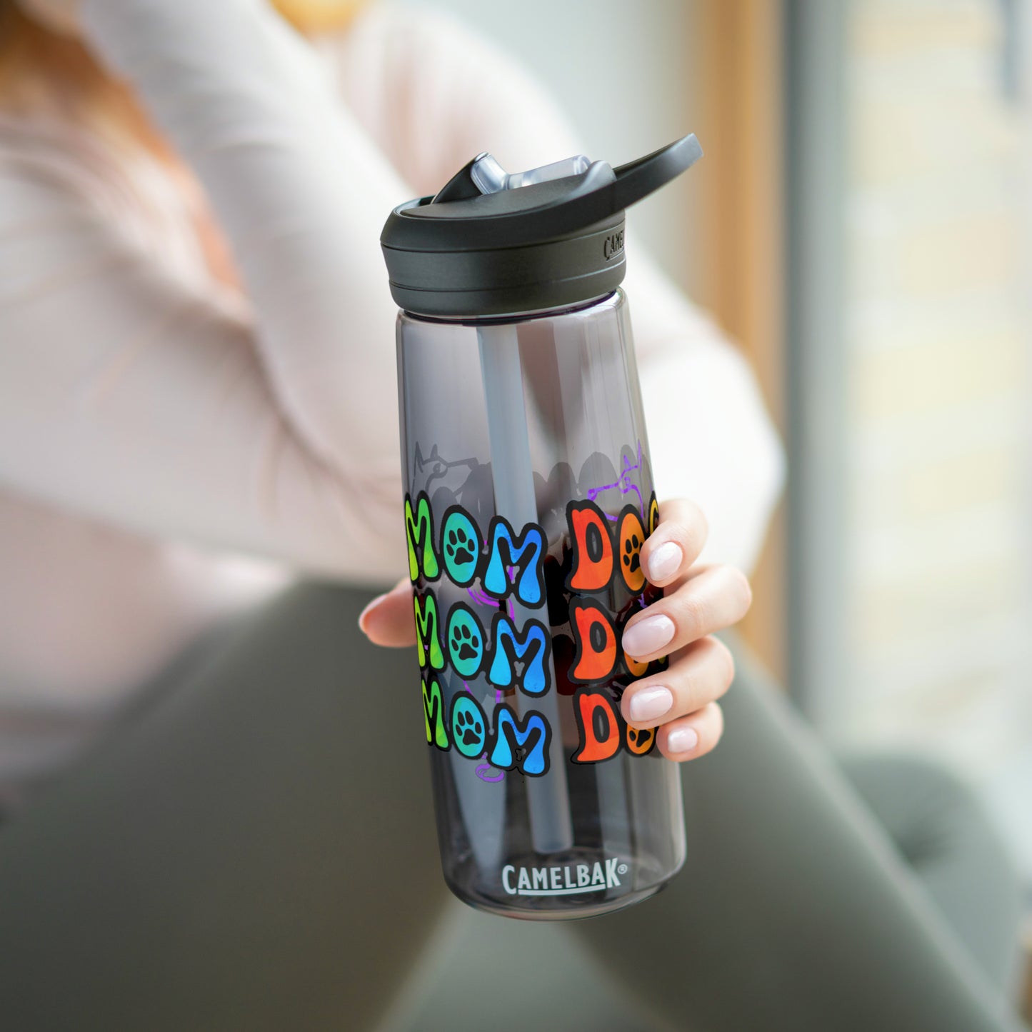 Dog Mom Water Bottle, 25oz