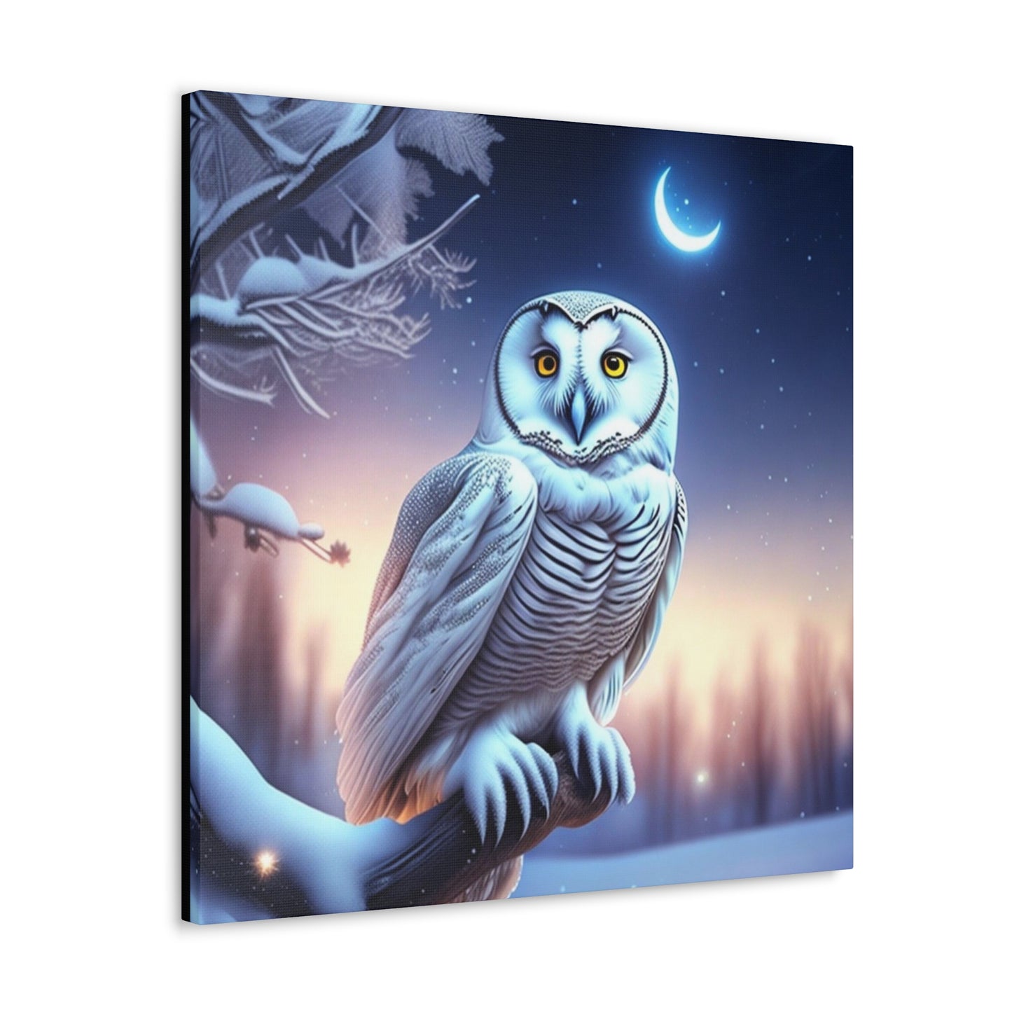 Dreamy Snowy Owl , Canvas Art, Canvas Print, Wall Decor, Original Art, Unique Gifts