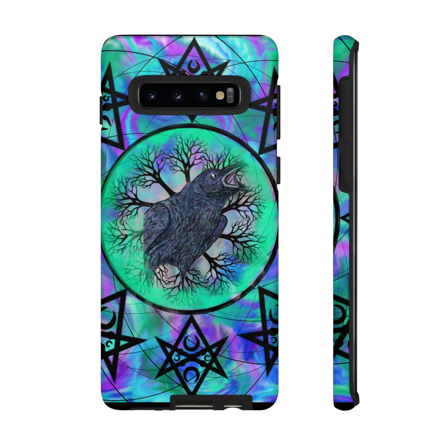 Raven Medicine Totem Protective Phone Case, Samsung, iPhone, Pixel, all sizes
