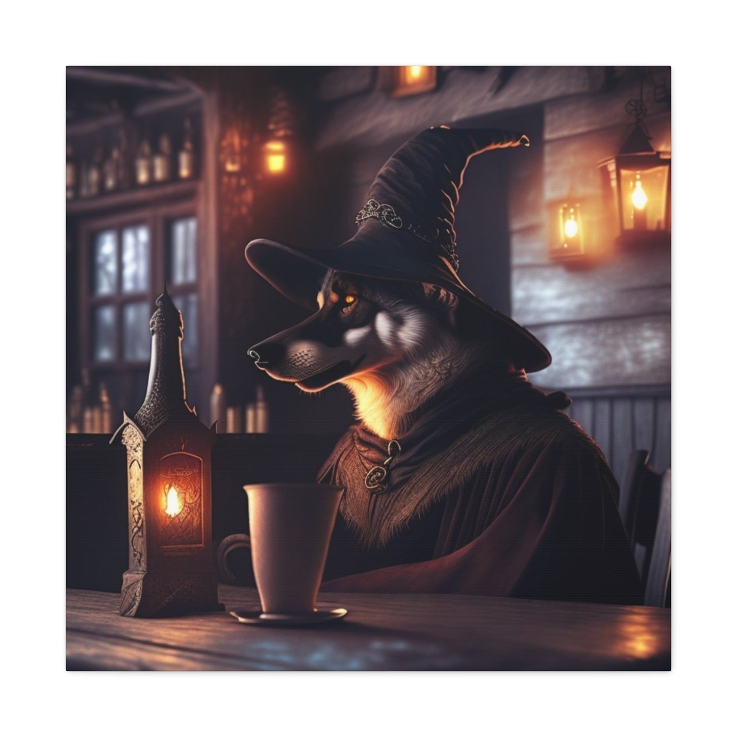 Wolf Sorcerer , Canvas Art, Canvas Print, Wall Decor, Original Art, Unique Gifts