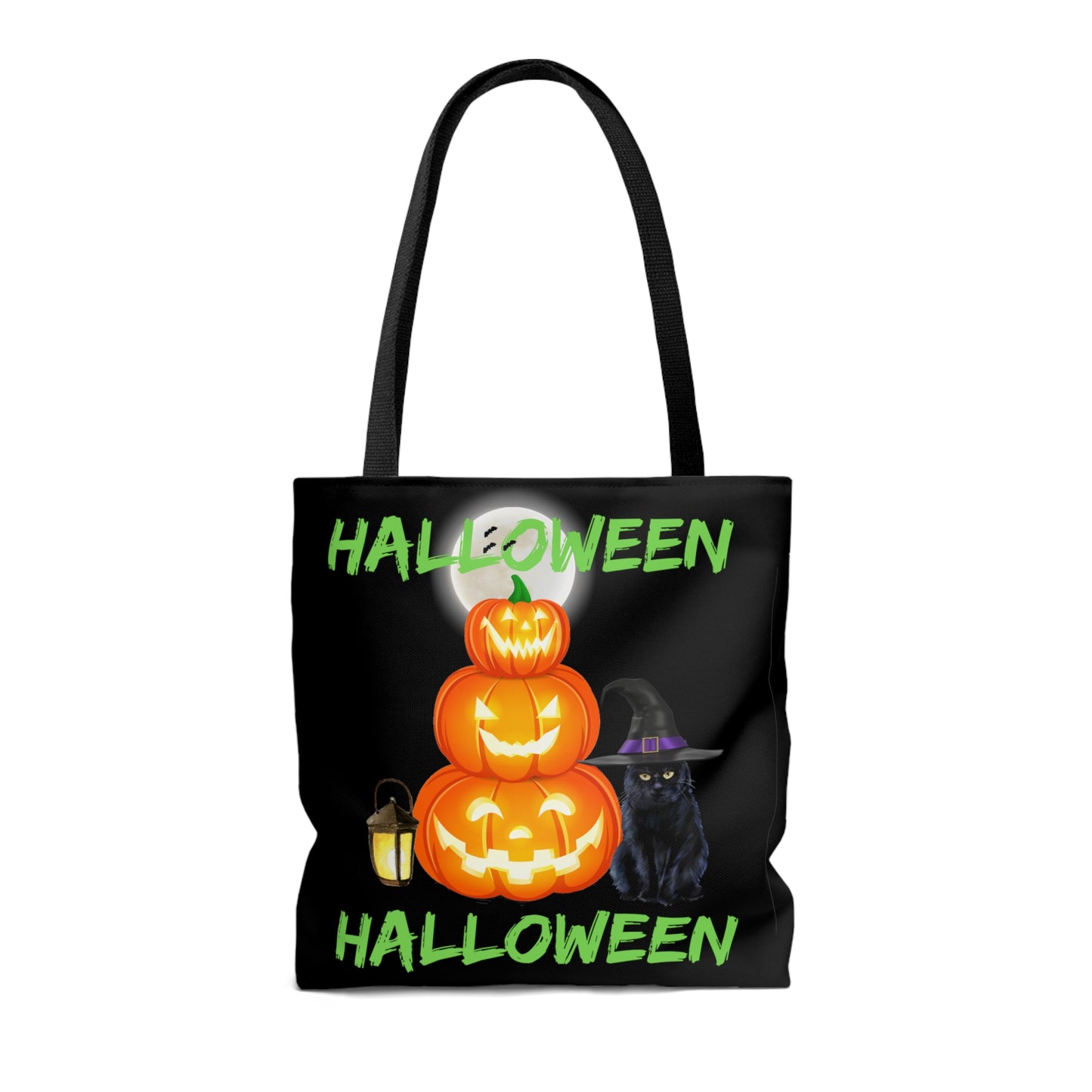 Halloween Pumpkins And Black Cat, Halloween Candy Tote Bag