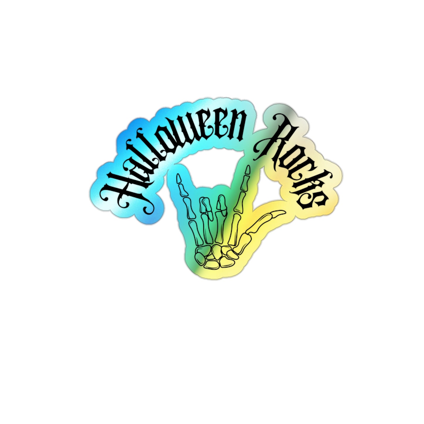 Halloween Rainbow Holographic Die-cut Vinyl Stickers Halloween Rocks