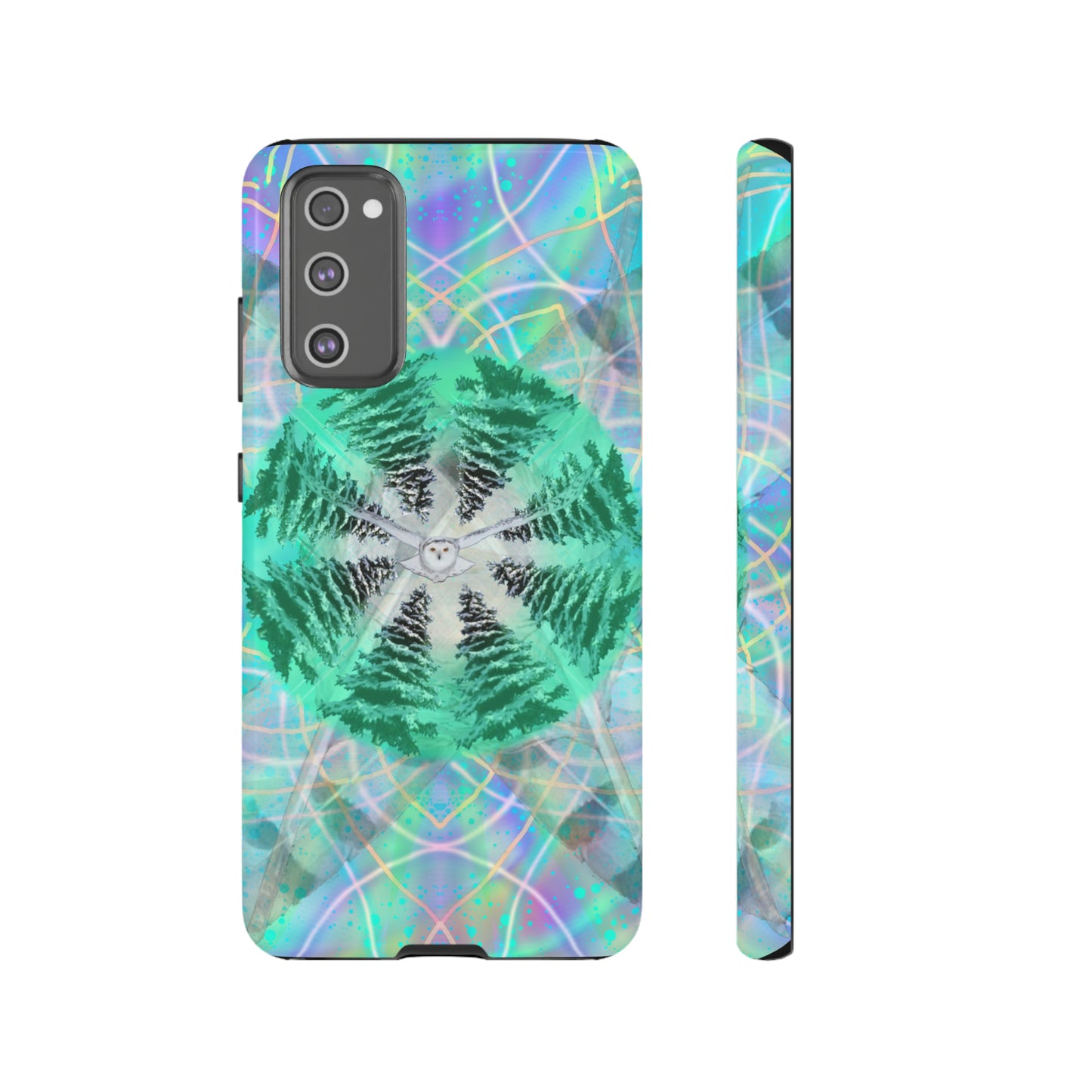 Mystic Pines Snowy Owl Protective Phone Case, Samsung, iPhone, Pixel, all sizes