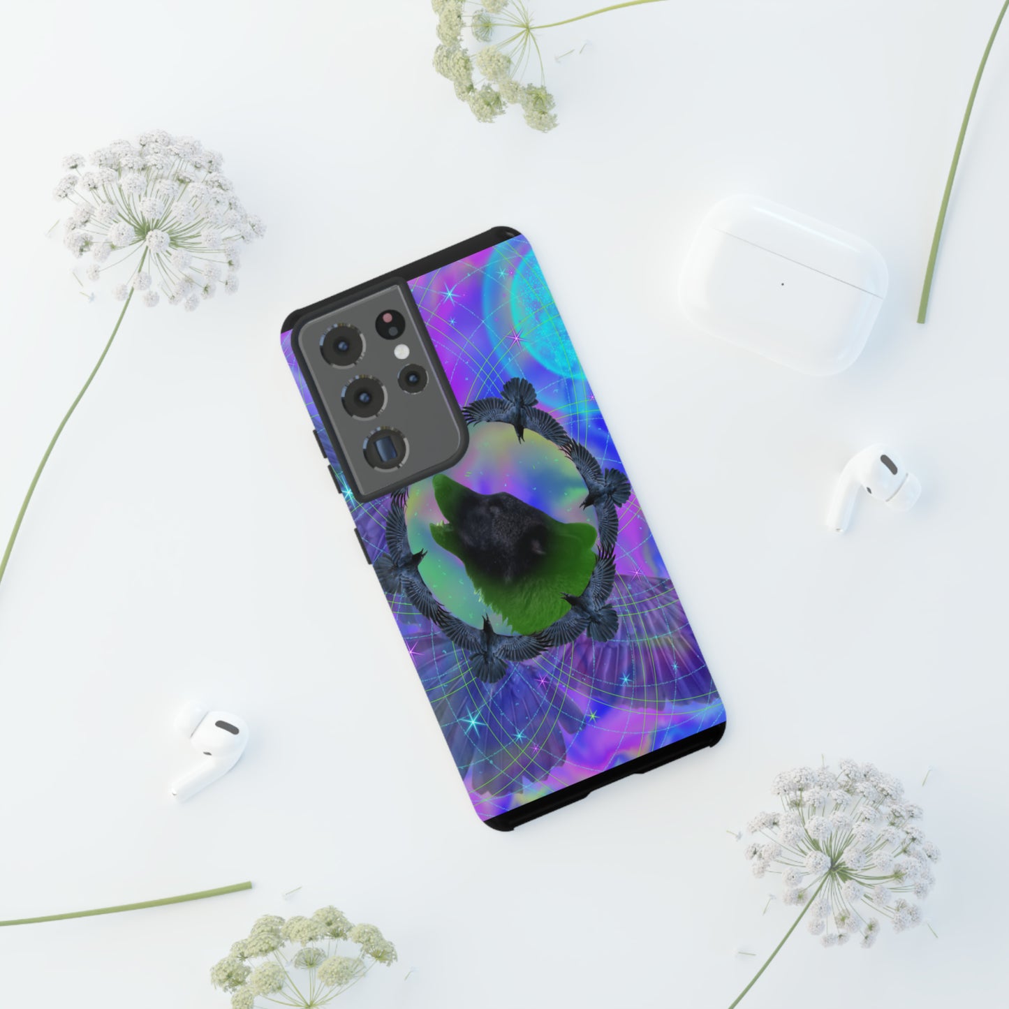 Mystic Wolf Protective Phone Case, Samsung, iPhone, Pixel, all sizes