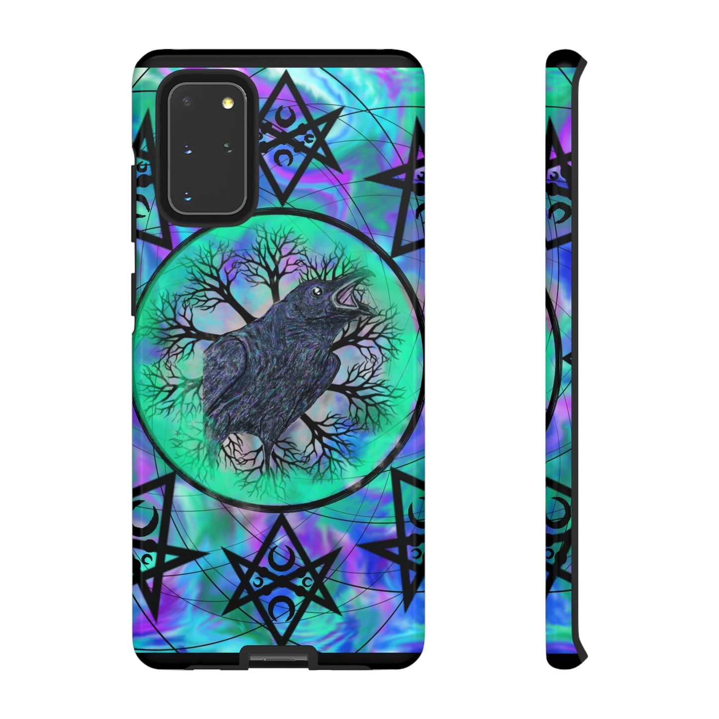 Raven Medicine Totem Protective Phone Case, Samsung, iPhone, Pixel, all sizes
