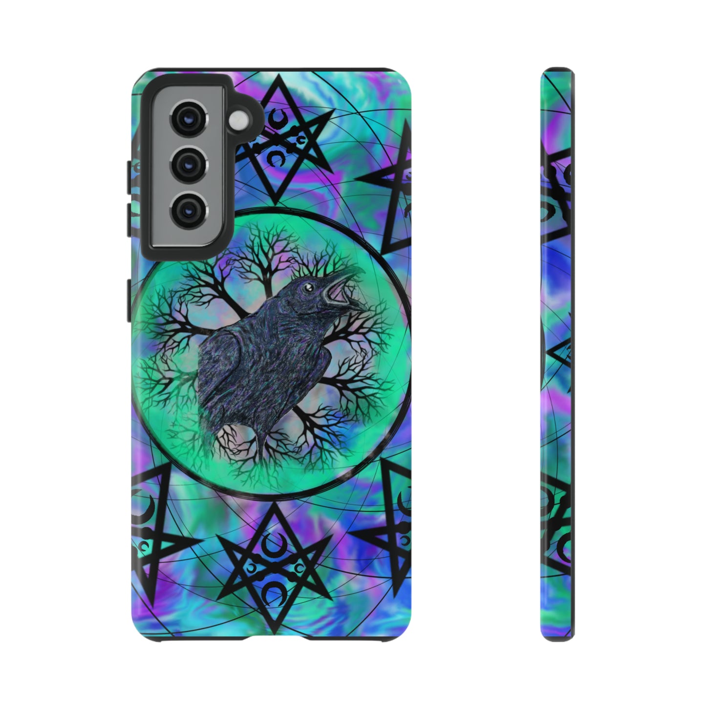 Raven Medicine Totem Protective Phone Case, Samsung, iPhone, Pixel, all sizes