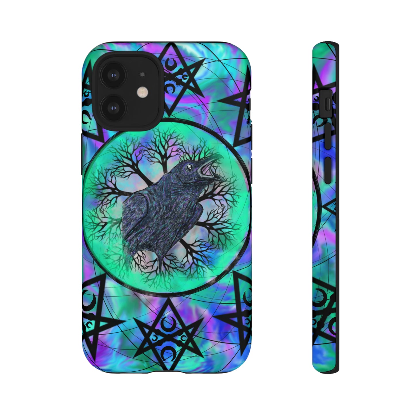 Raven Medicine Totem Protective Phone Case, Samsung, iPhone, Pixel, all sizes