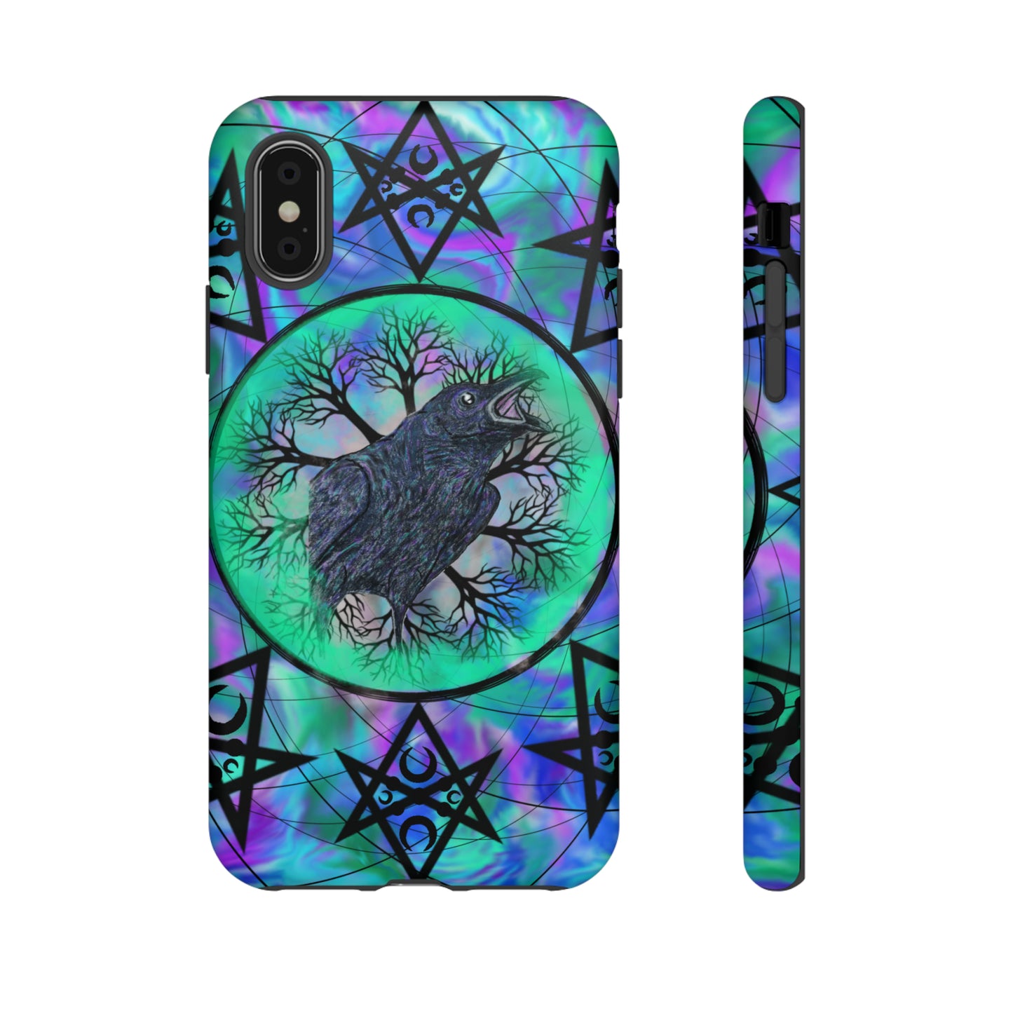 Raven Medicine Totem Protective Phone Case, Samsung, iPhone, Pixel, all sizes