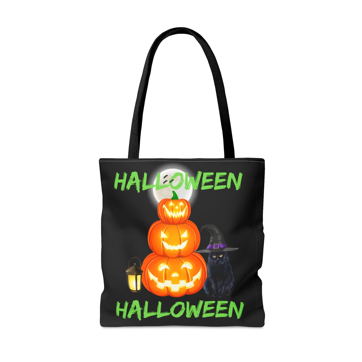 Halloween Pumpkins And Black Cat, Halloween Candy Tote Bag
