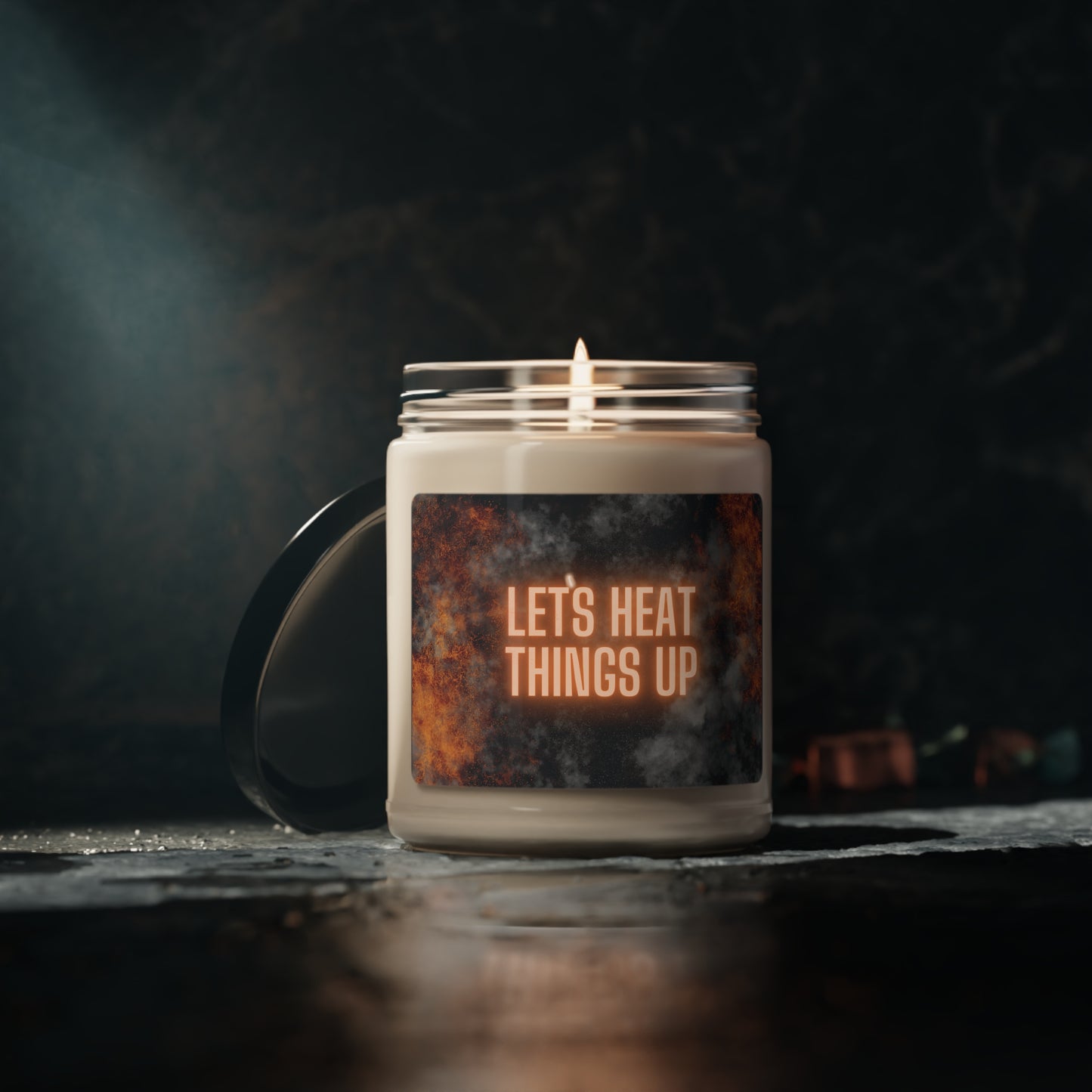 Lets Heat Things Up, Scented Soy Candle, 9oz, Candle Pun, Valentines Day Gift