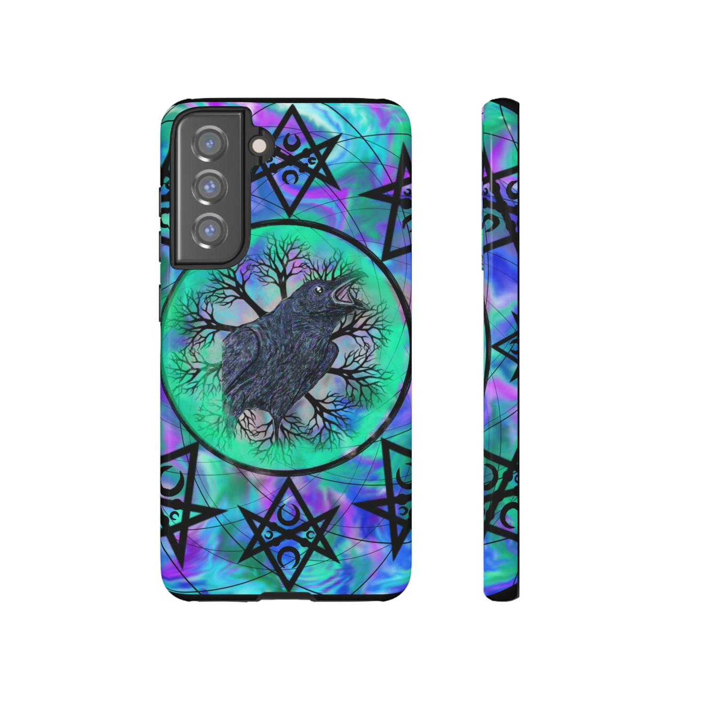 Raven Medicine Totem Protective Phone Case, Samsung, iPhone, Pixel, all sizes