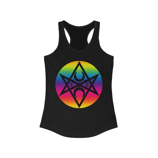 PRIDE Unicursal Moon Hexagram Women's Ideal Racerback Tank