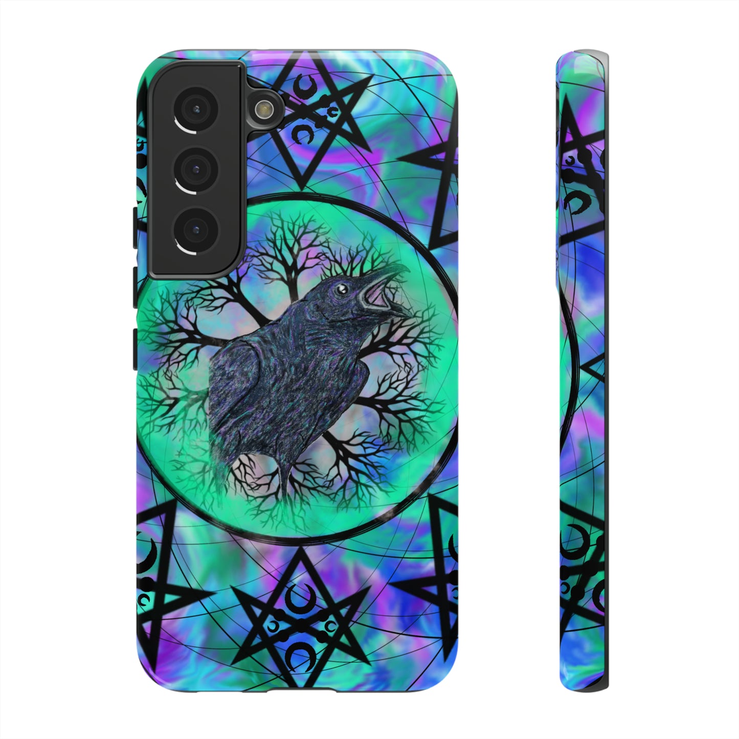 Raven Medicine Totem Protective Phone Case, Samsung, iPhone, Pixel, all sizes