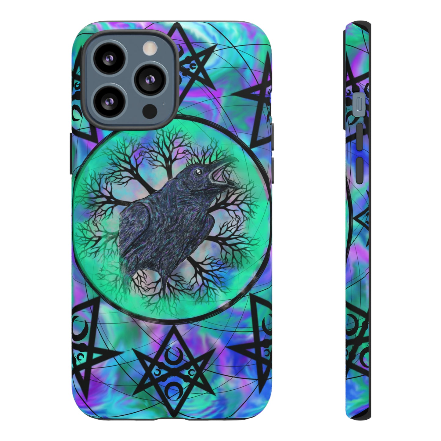 Raven Medicine Totem Protective Phone Case, Samsung, iPhone, Pixel, all sizes