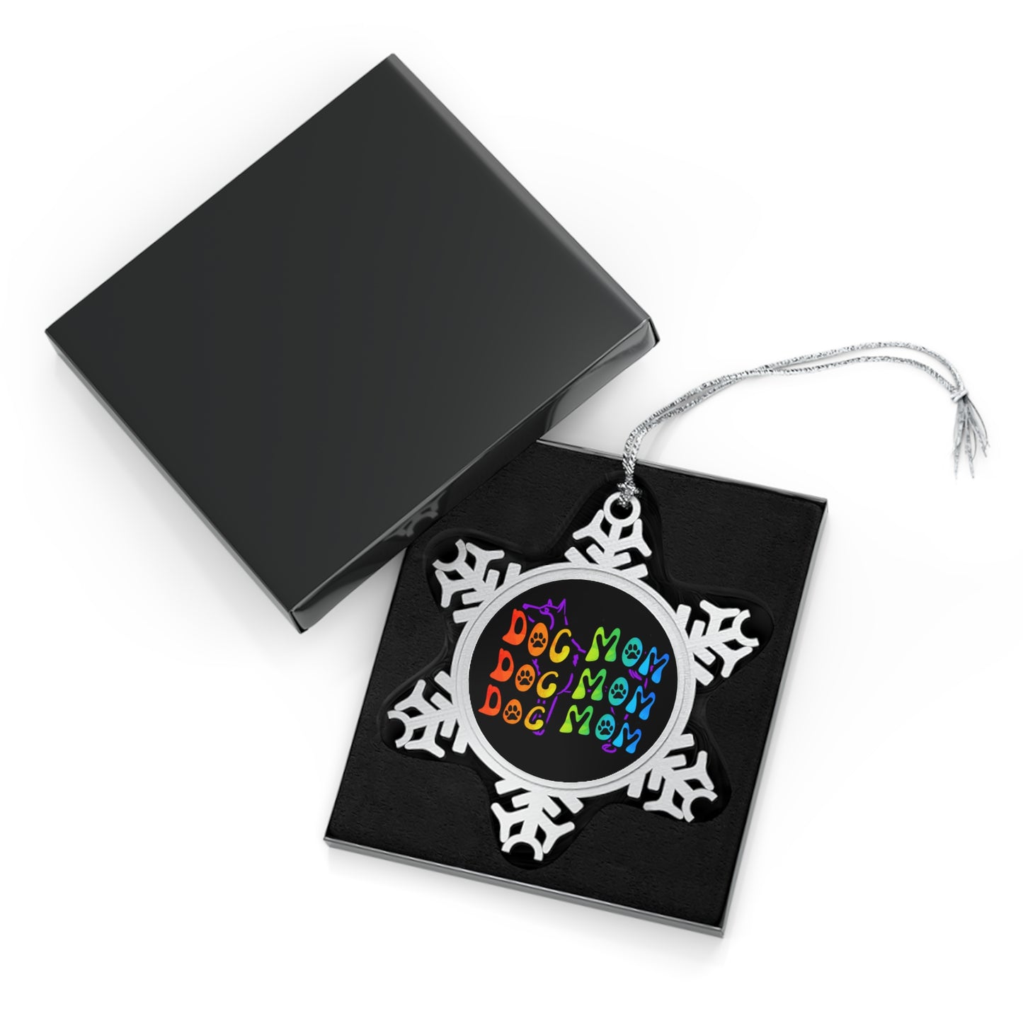 Dog Mom Pewter Snowflake Ornament