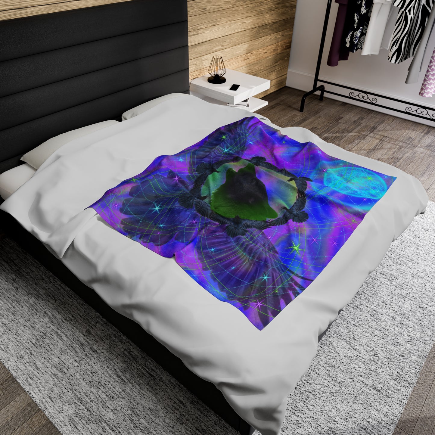 Wolf Medicine Mandala Velveteen Plush Blanket