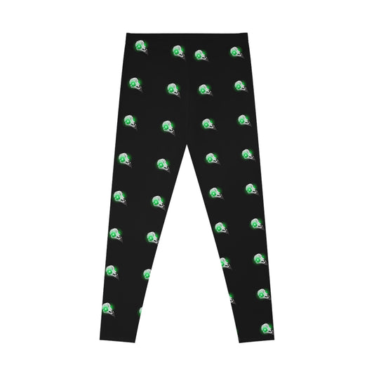 Raven skull Halloween Stretchy Leggings Black