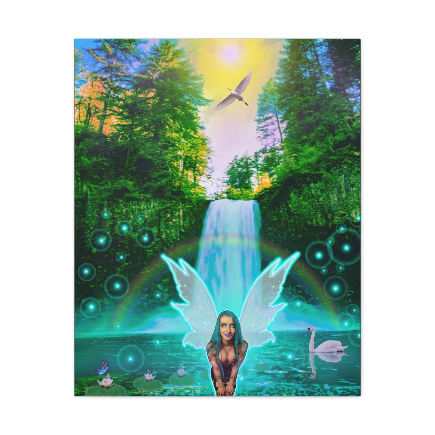 Mystic Water Fairy, Canvas print, Wall Decor, Fantasy Art, Unique Gift, Original Art