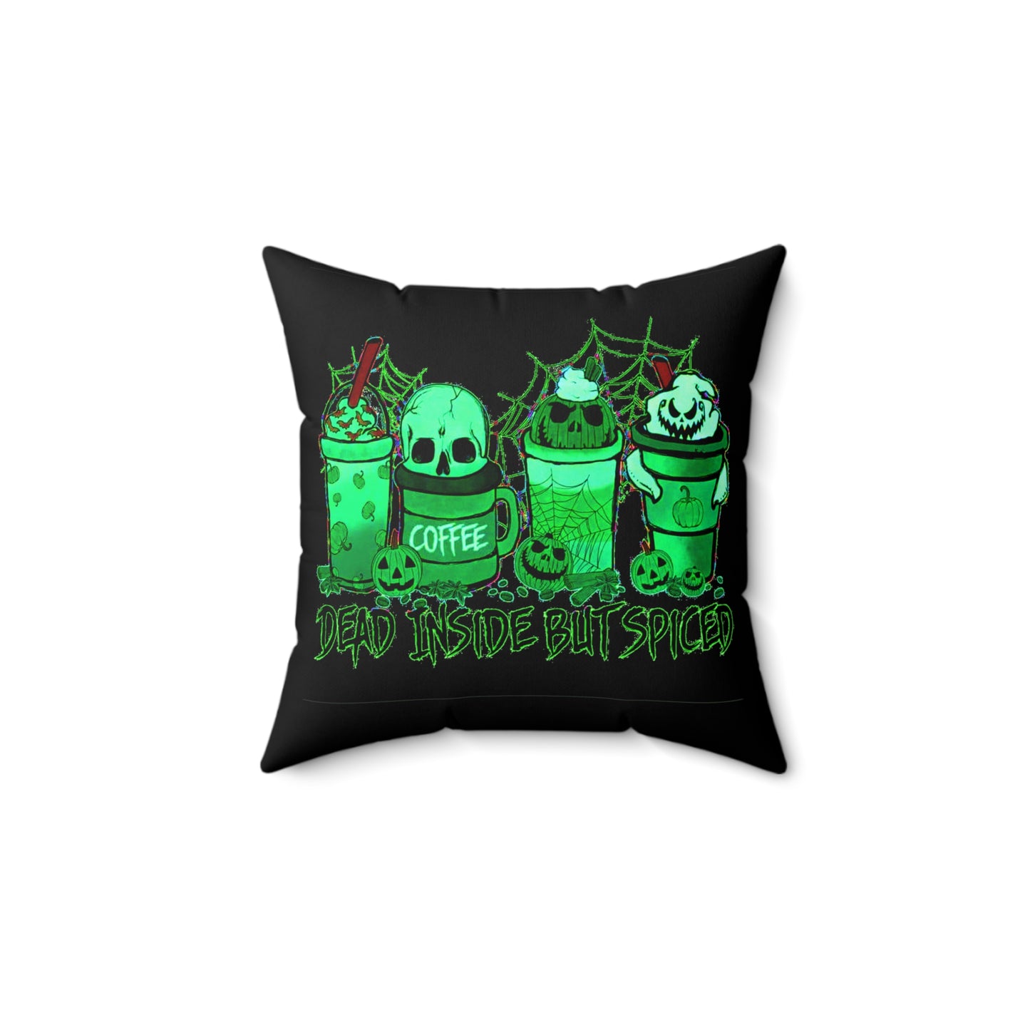 Dead Inside, Halloween, Spun Polyester Square Pillow