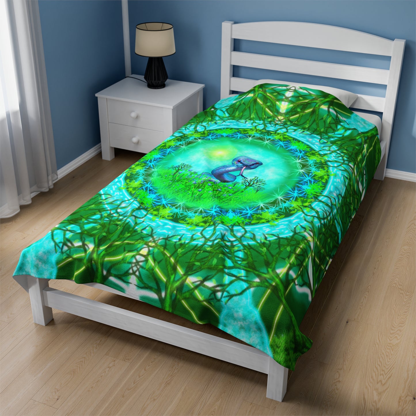 Snake Medicine Mandala Giant Velveteen Plush Blanket