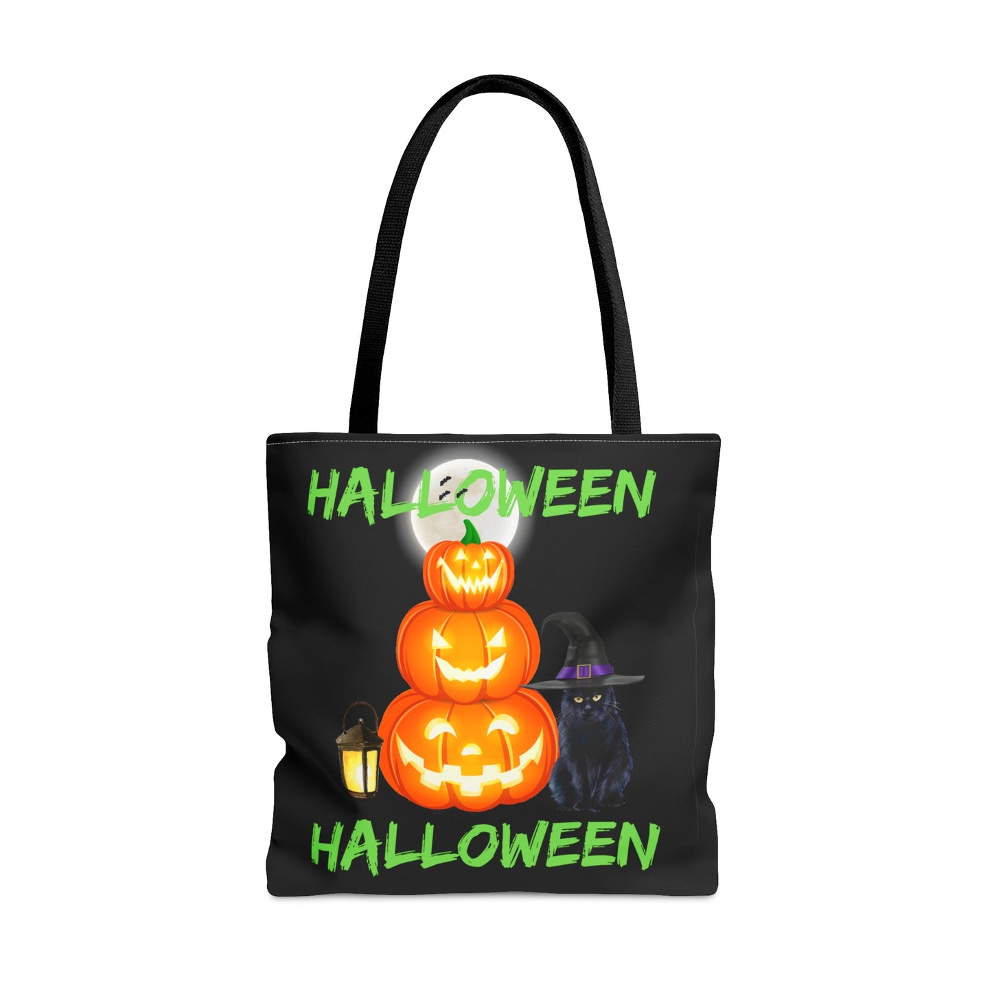 Halloween Pumpkins And Black Cat, Halloween Candy Tote Bag