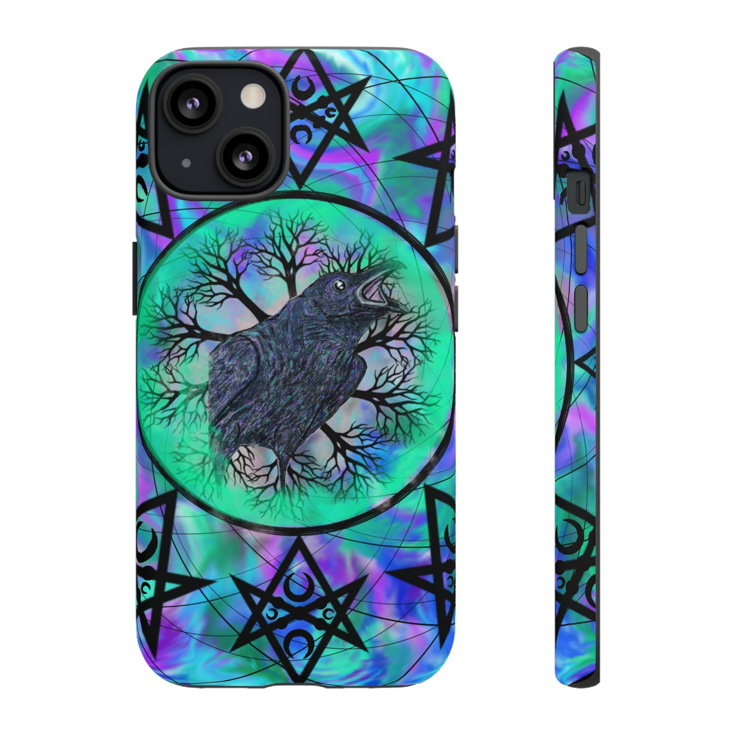 Raven Medicine Totem Protective Phone Case, Samsung, iPhone, Pixel, all sizes