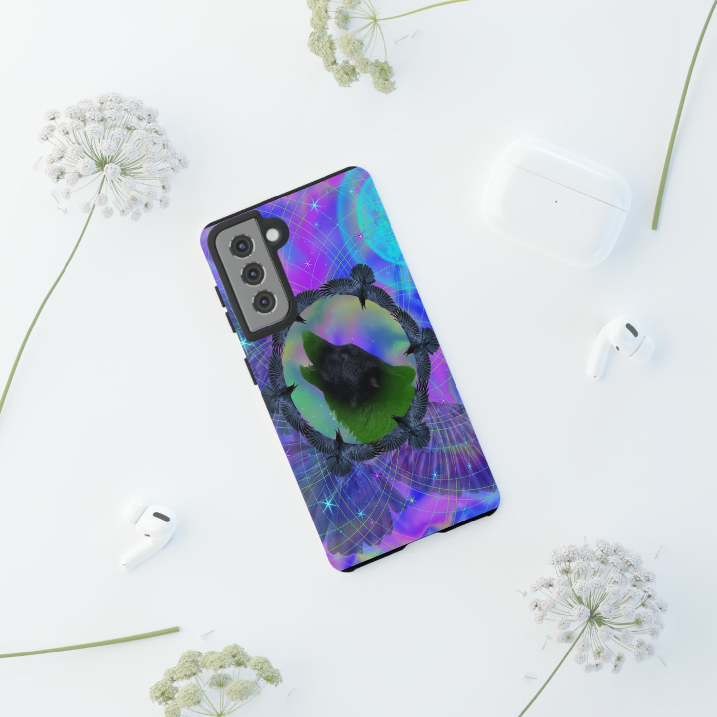 Mystic Wolf Protective Phone Case, Samsung, iPhone, Pixel, all sizes