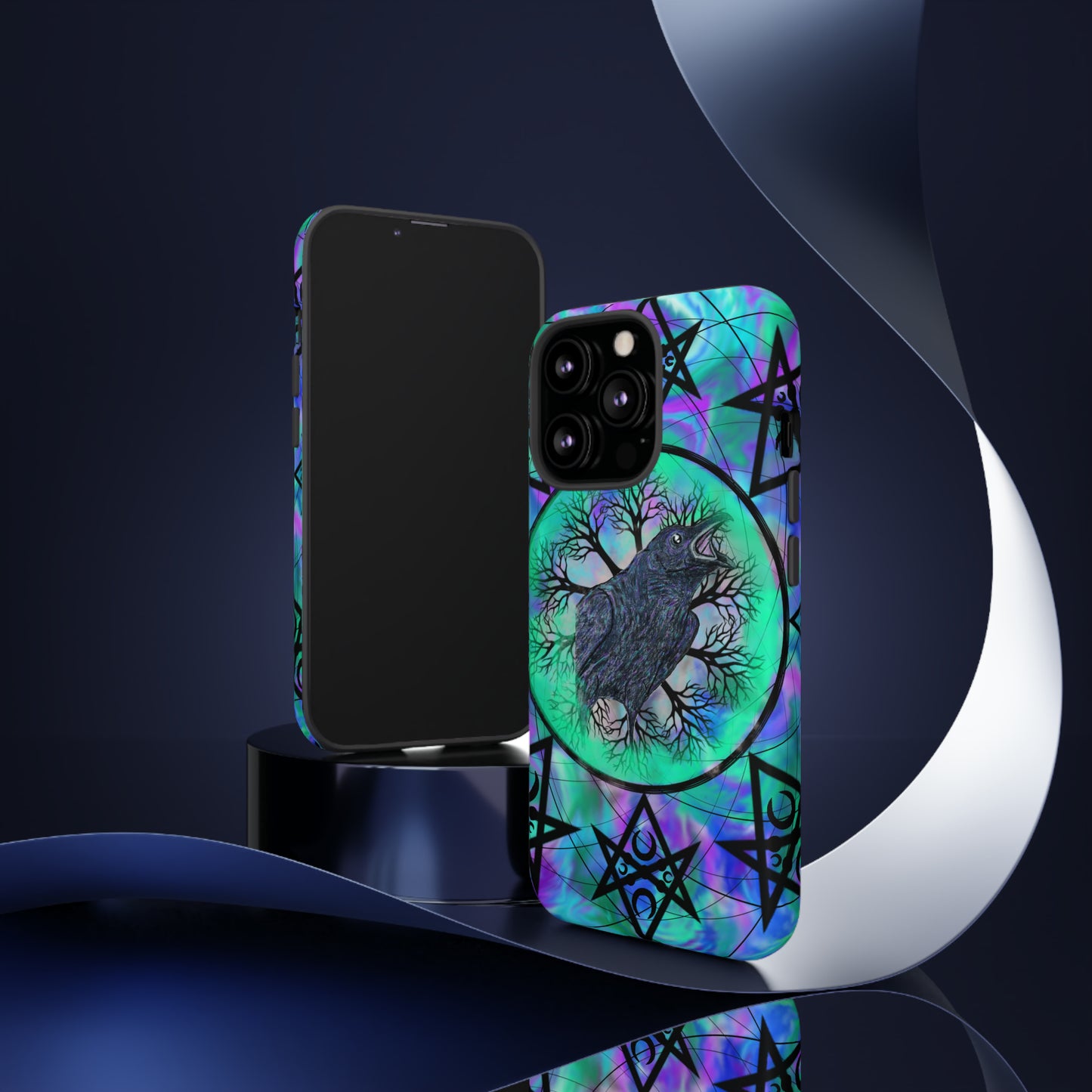 Raven Medicine Totem Protective Phone Case, Samsung, iPhone, Pixel, all sizes