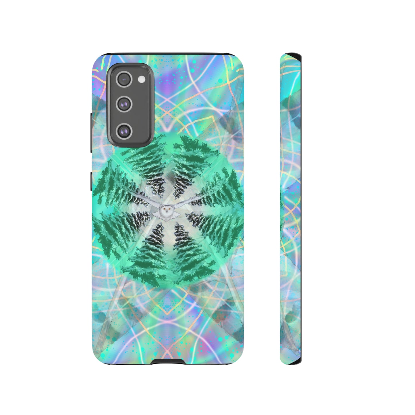 Mystic Pines Snowy Owl Protective Phone Case, Samsung, iPhone, Pixel, all sizes